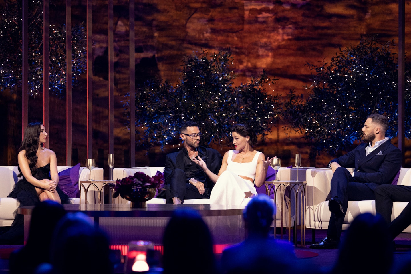 Sabrina Egerton, Matt Willis, Emma Willis and Steven Smith at the Love is Blind UK reunion