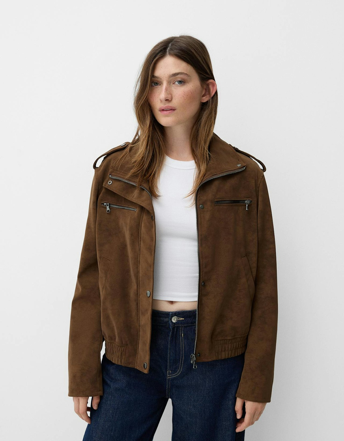 Bershka faux suede jacket