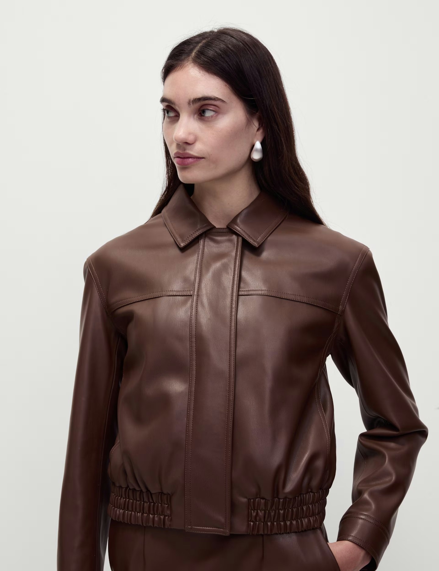 M&S faux leather harrington jacket