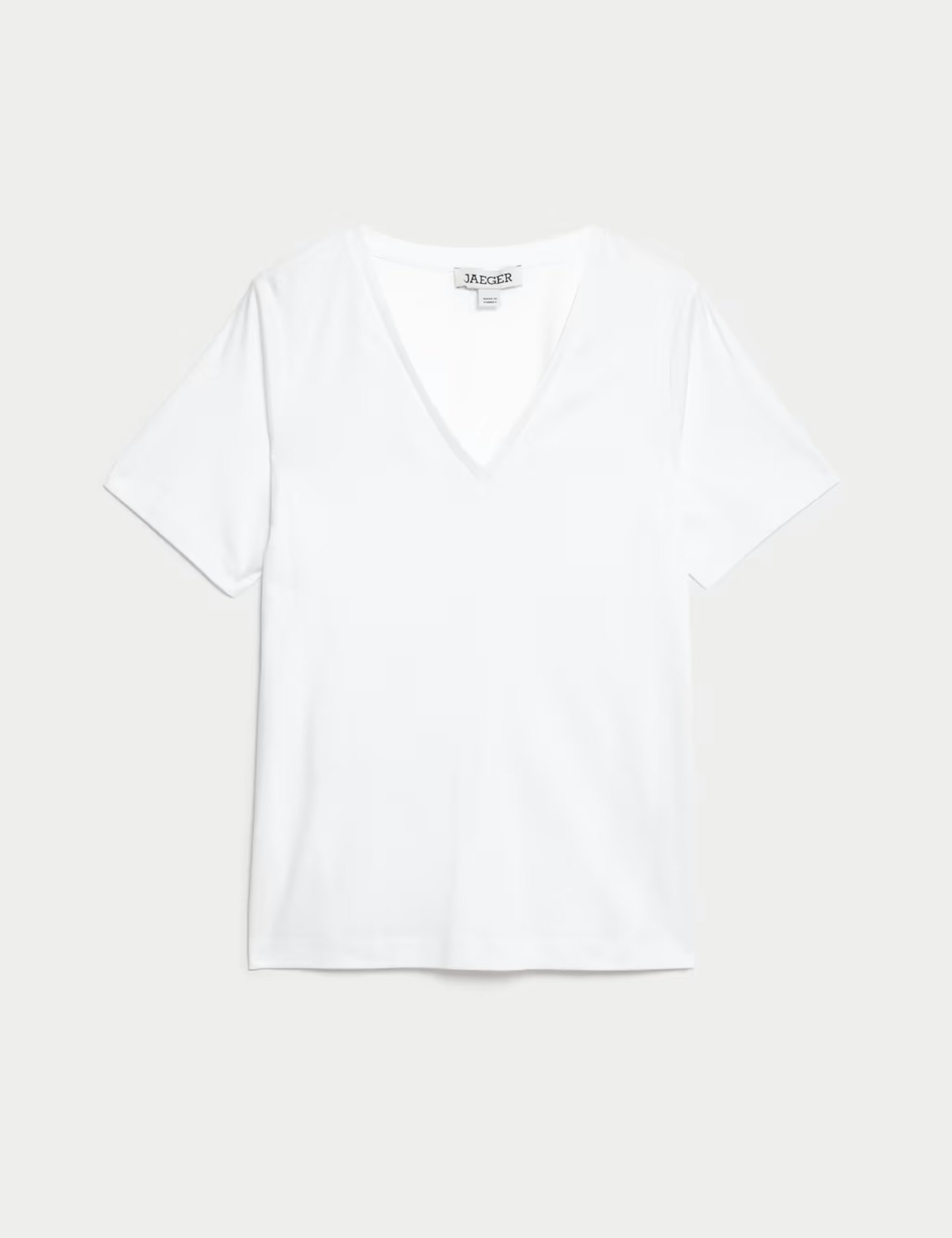 Jaeger Pure Mercerised Cotton V-Neck T-Shirt