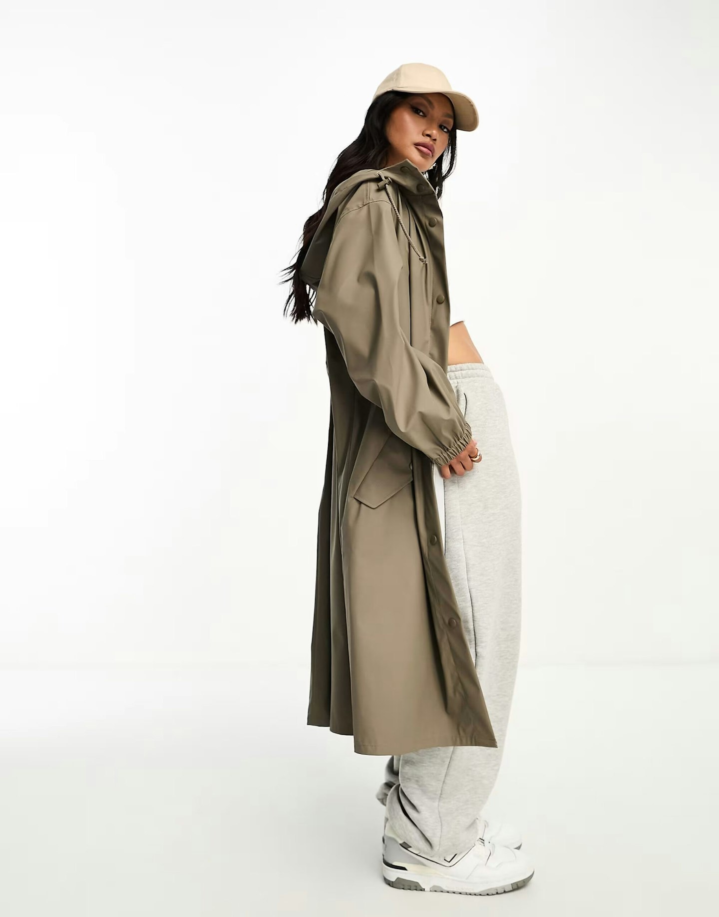 ASOS DESIGN Rubberised Rain Parka Coat