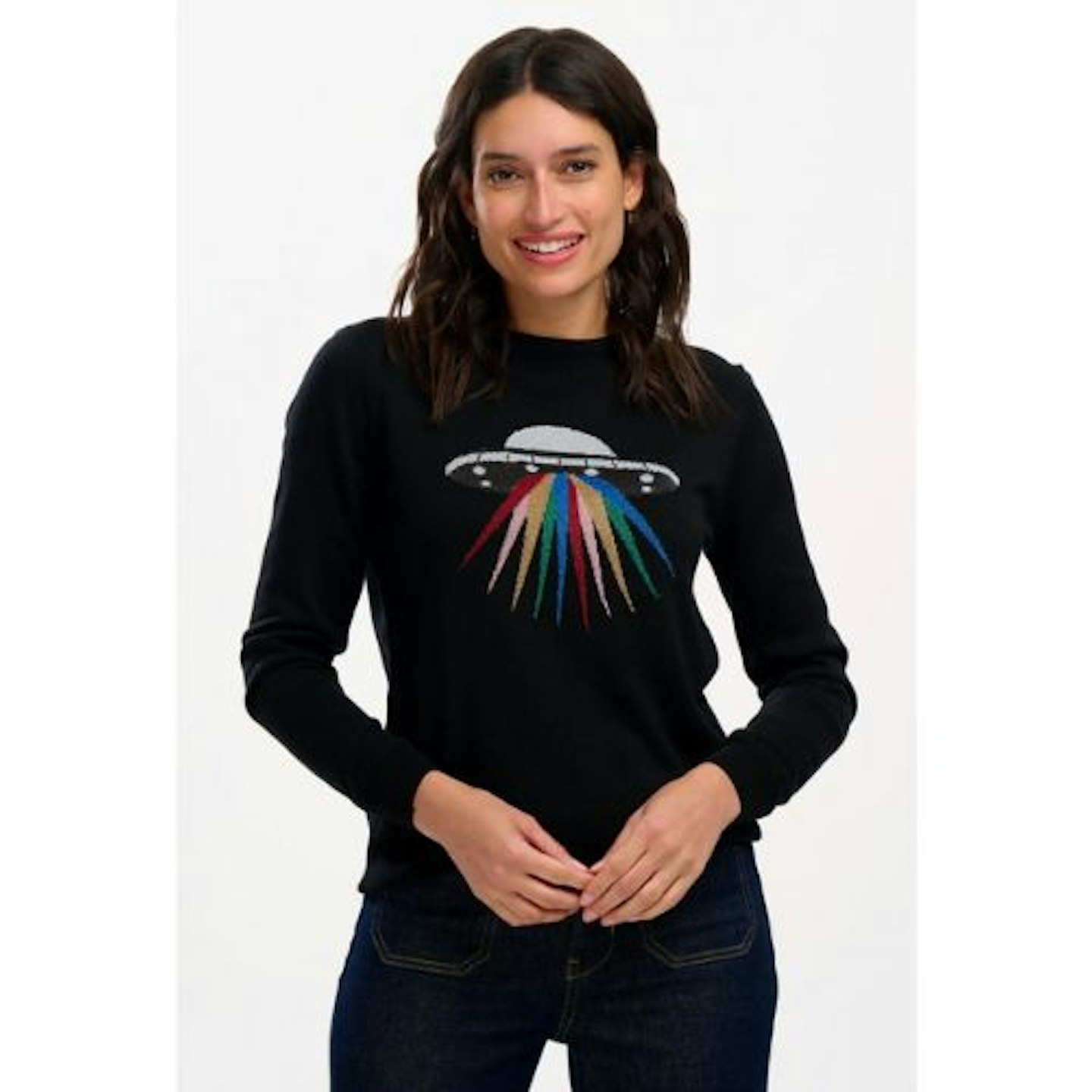 Astrid Jumper Black, Rainbow UFO