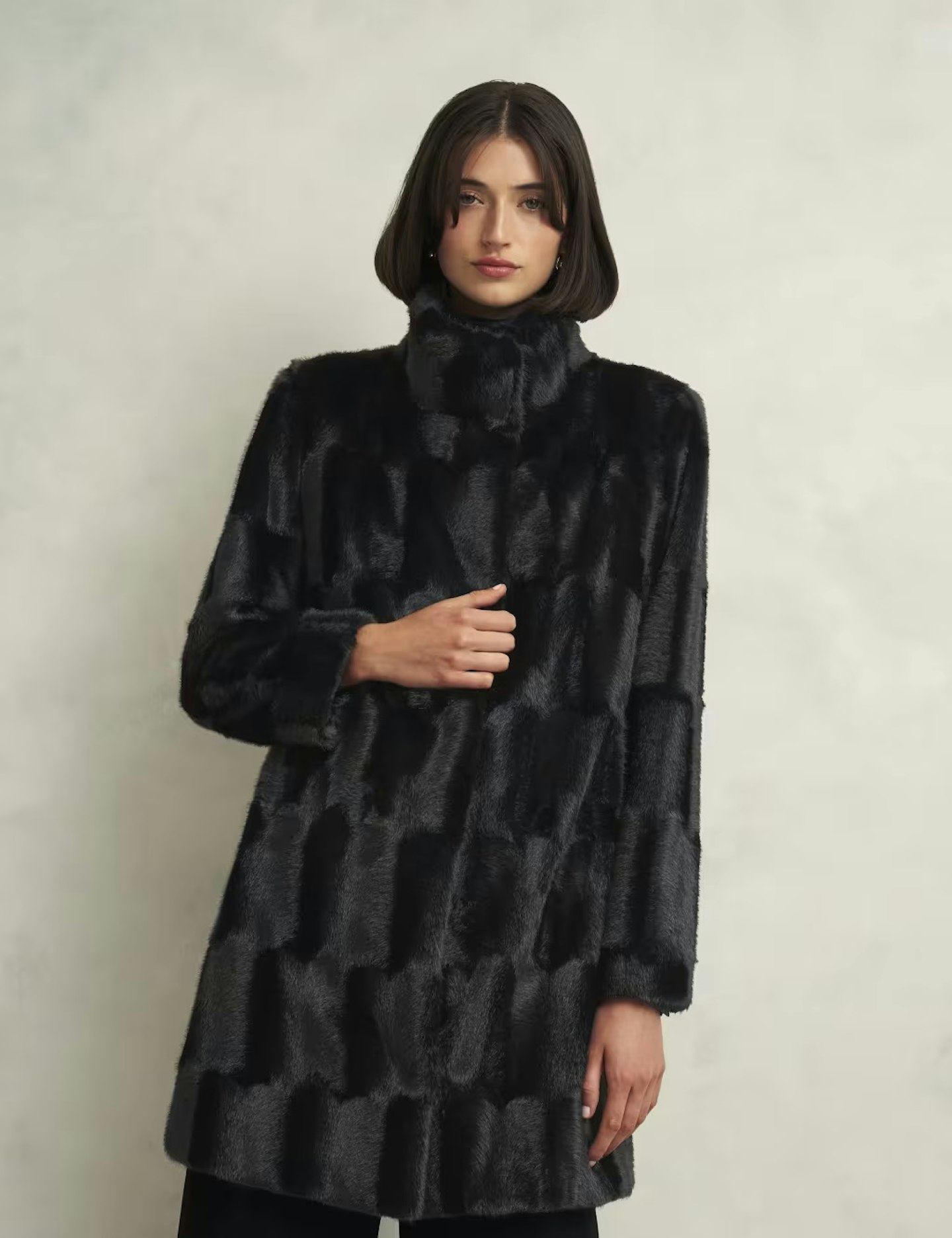 Faux fur longline coat