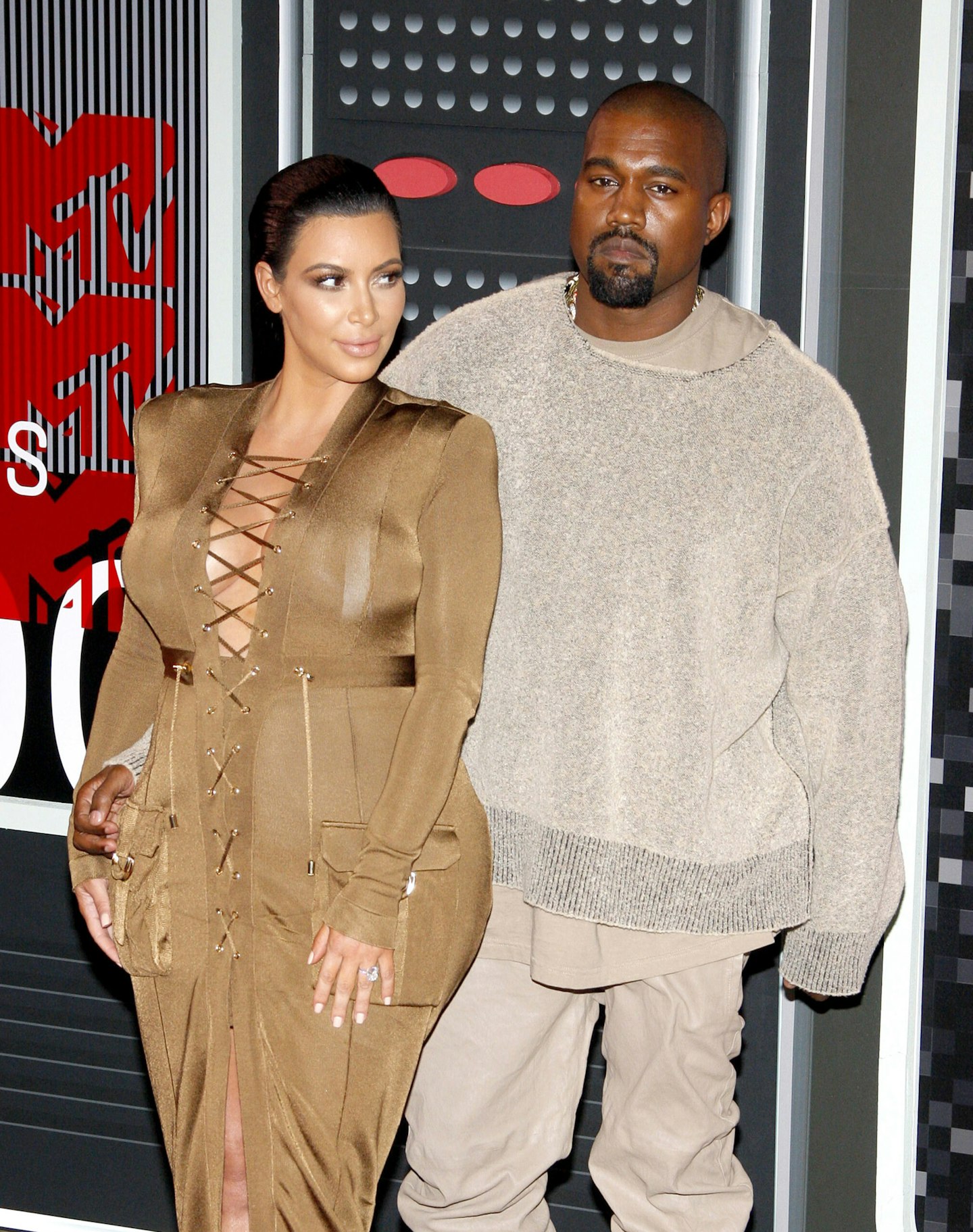 Kim Kardashian and Kanye West at the 2015 MTV Video Music Awards