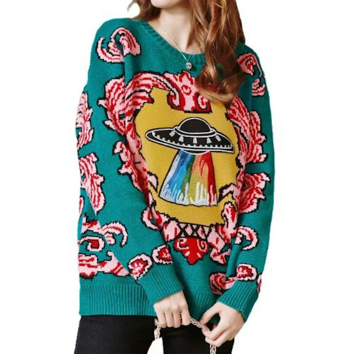 UFO Clouds Jacquard Pullover