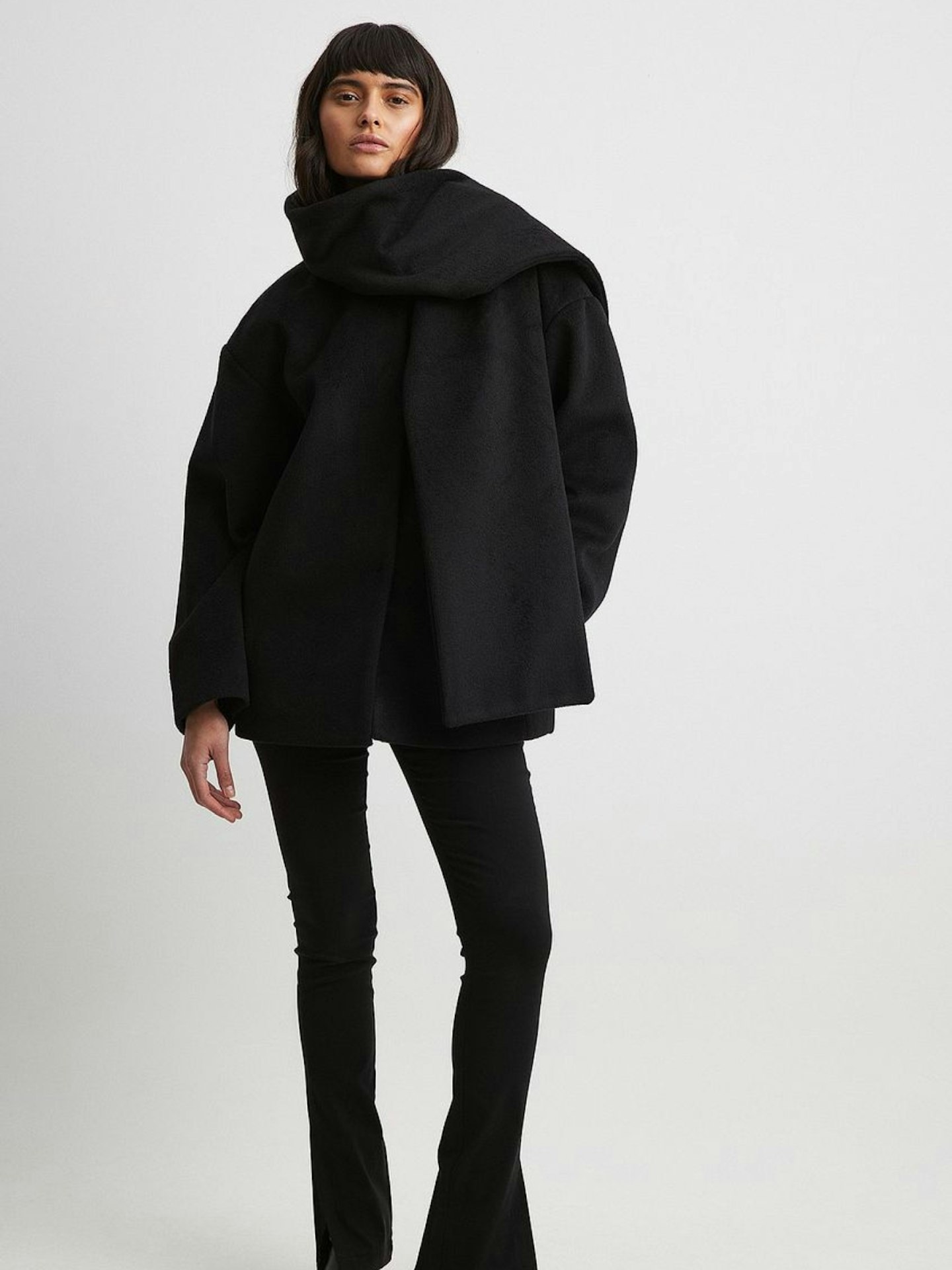 NA-KD Short Scarf Detailed Coat