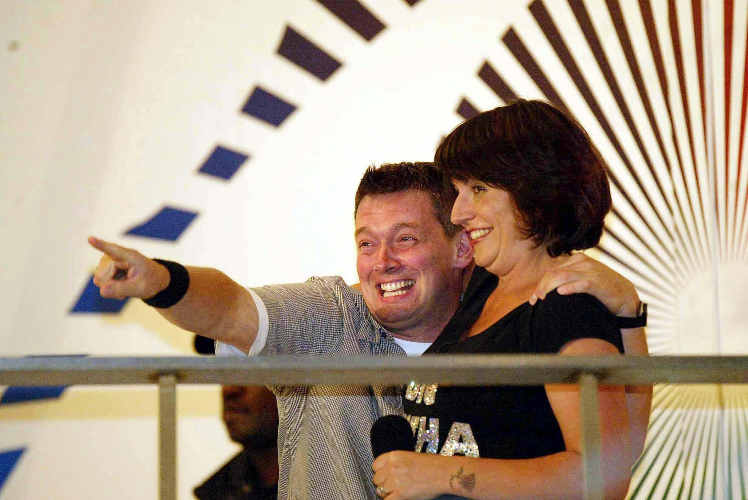 Cameron Stout with Davina McCall