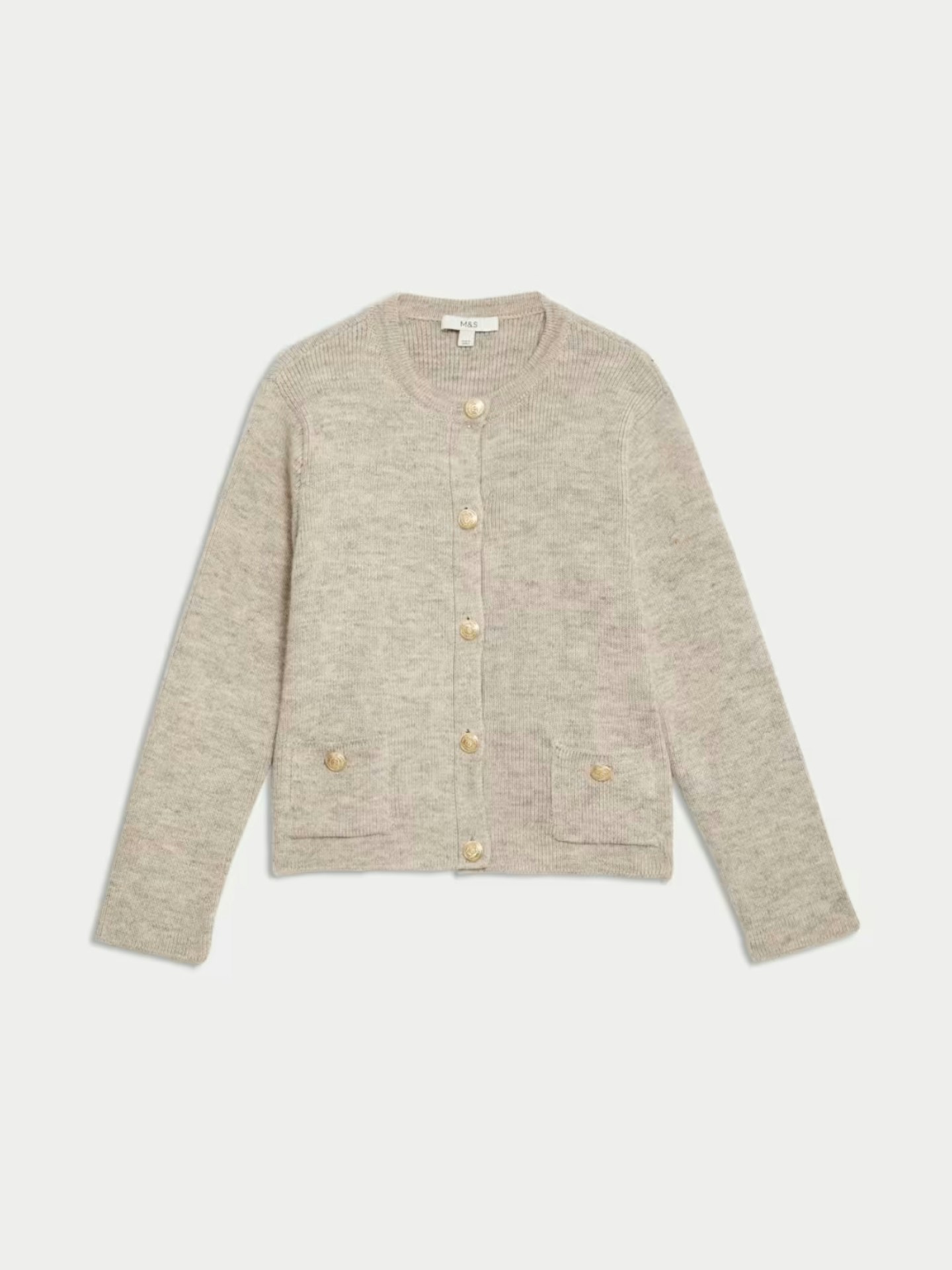 Marks & Spencer Crew Neck Cardigan Oatmeal