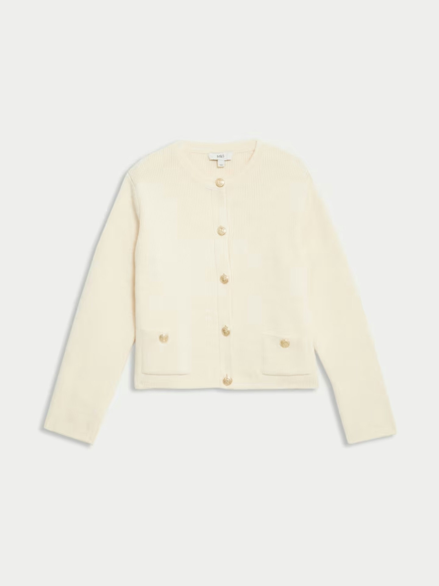 Marks & Spencer Crew Neck Cardigan Ivory