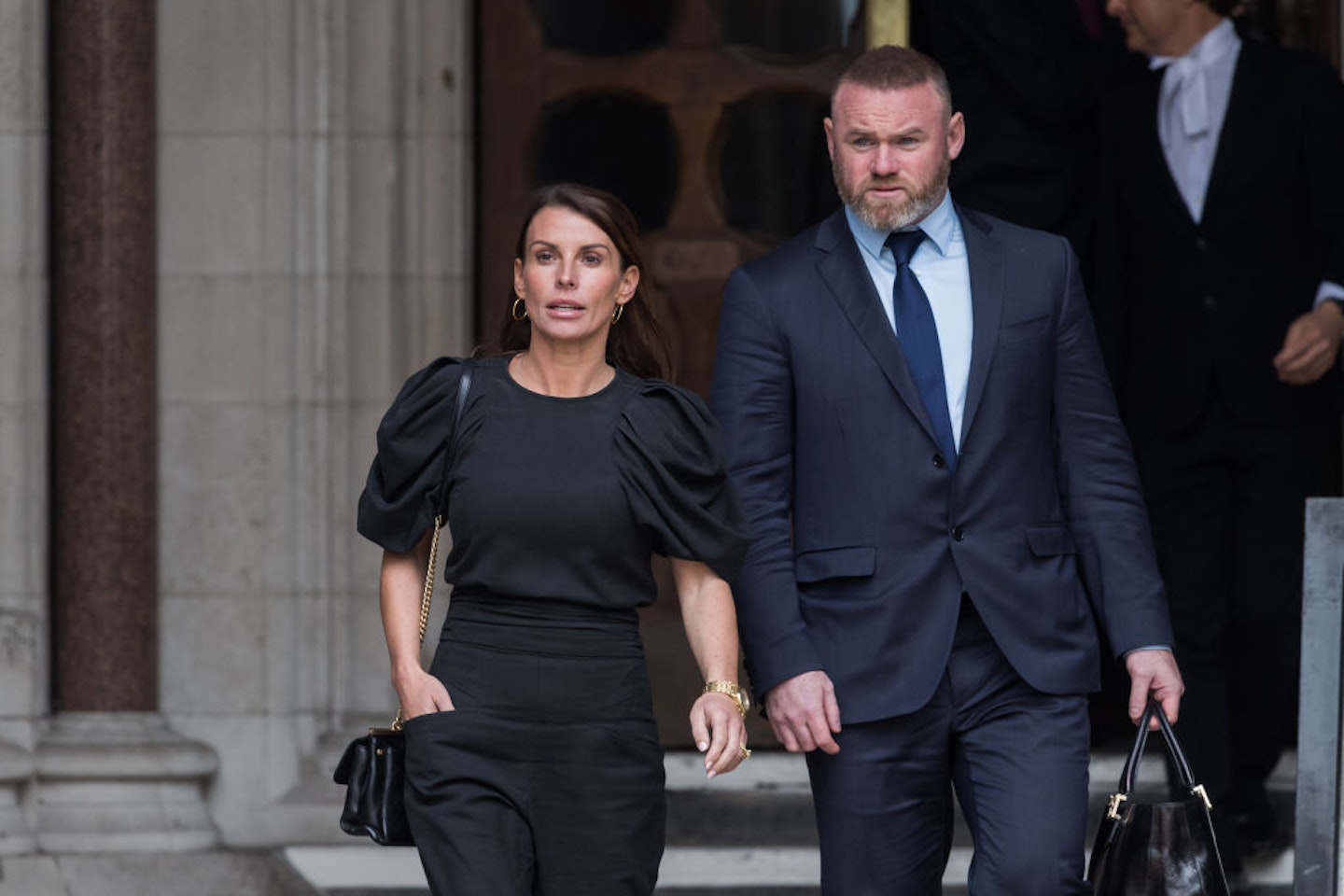 Coleen Rooney supported by husband Wayne Rooney during the Wagatha Christie trial