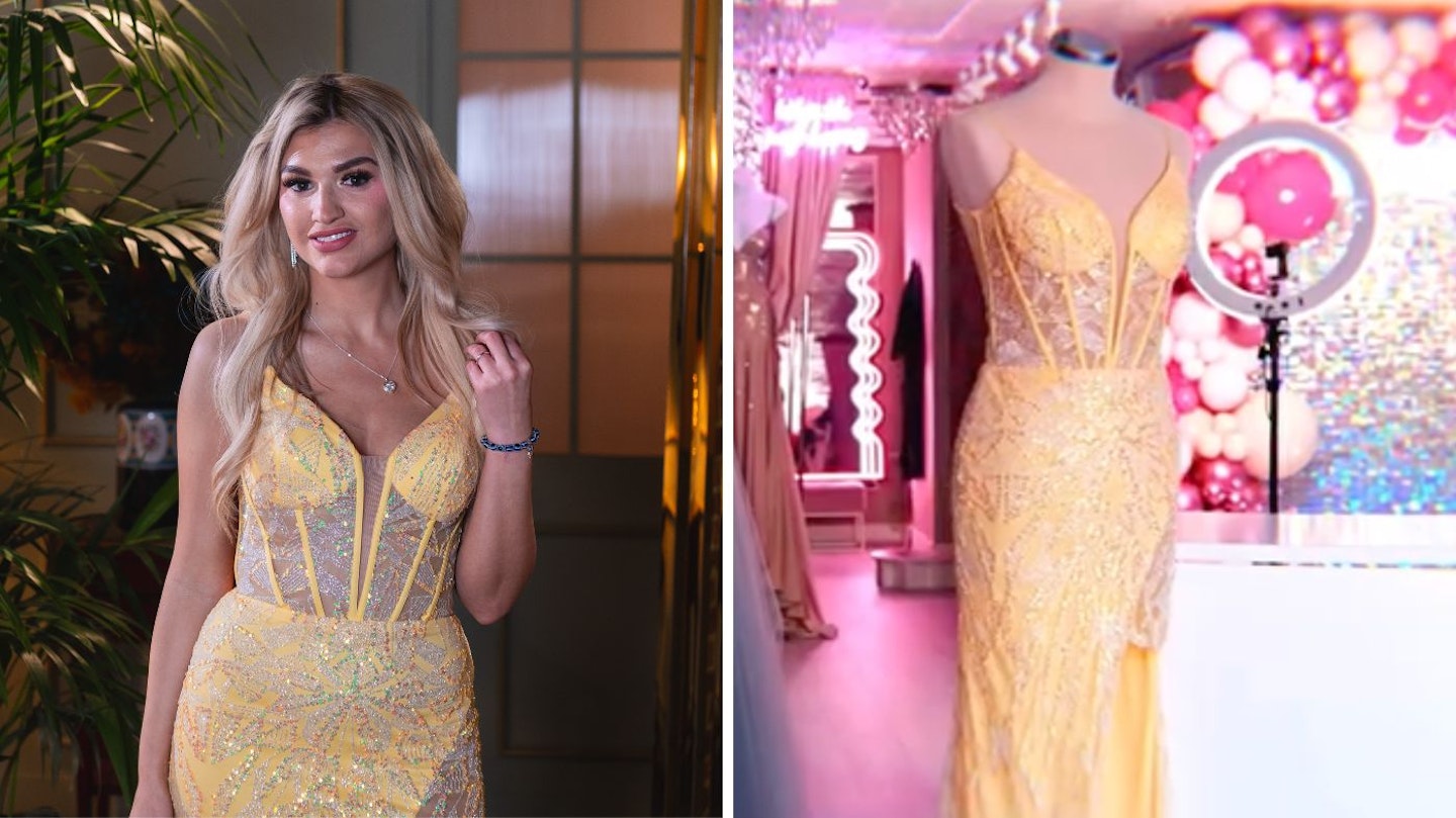 Sacha's yellow lace dress