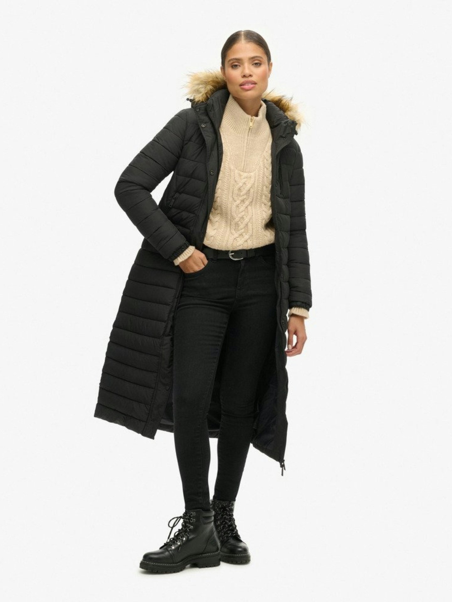 Fuji Hooded Longline Puffer Coat