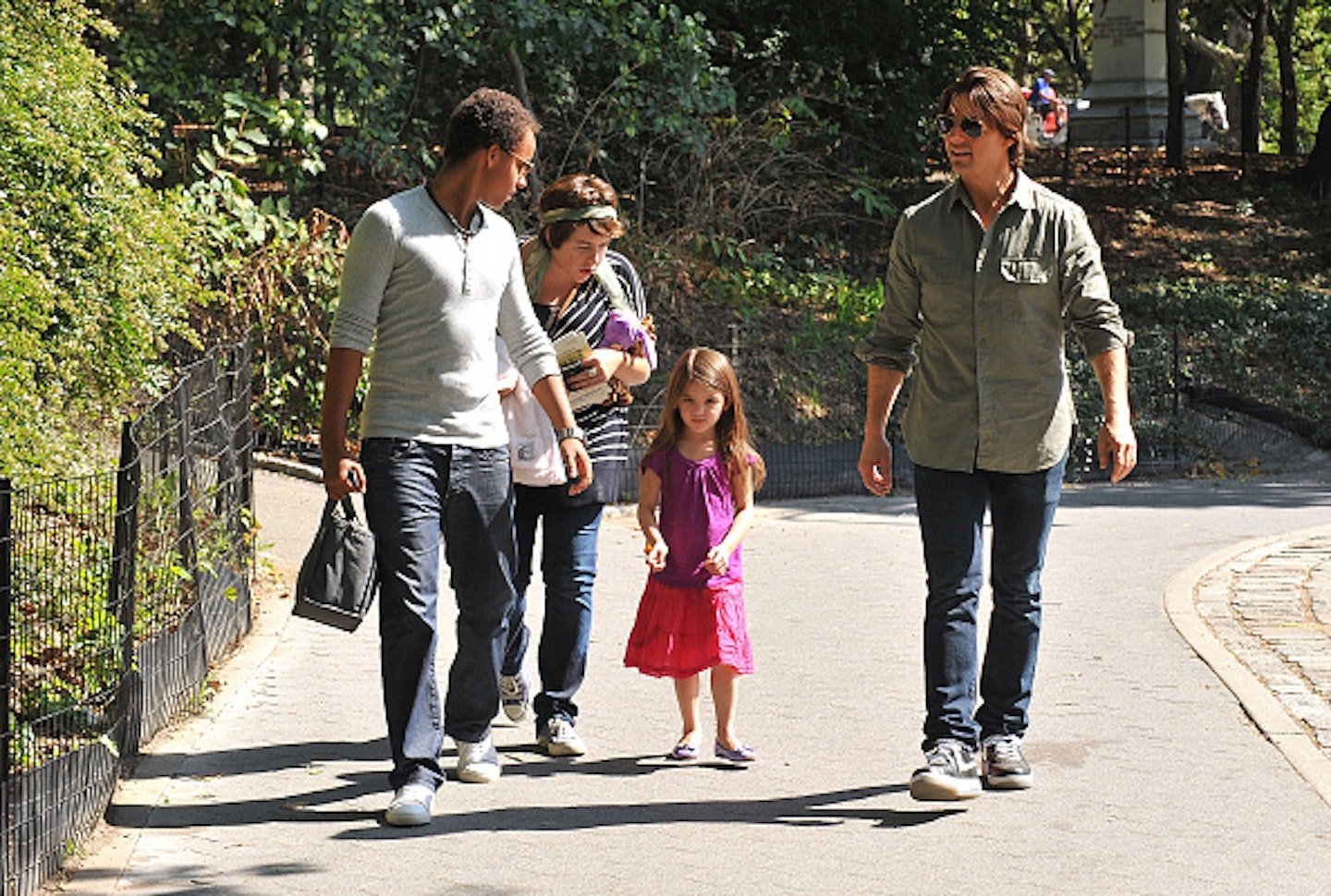 The actor with all three of his children back in 2010