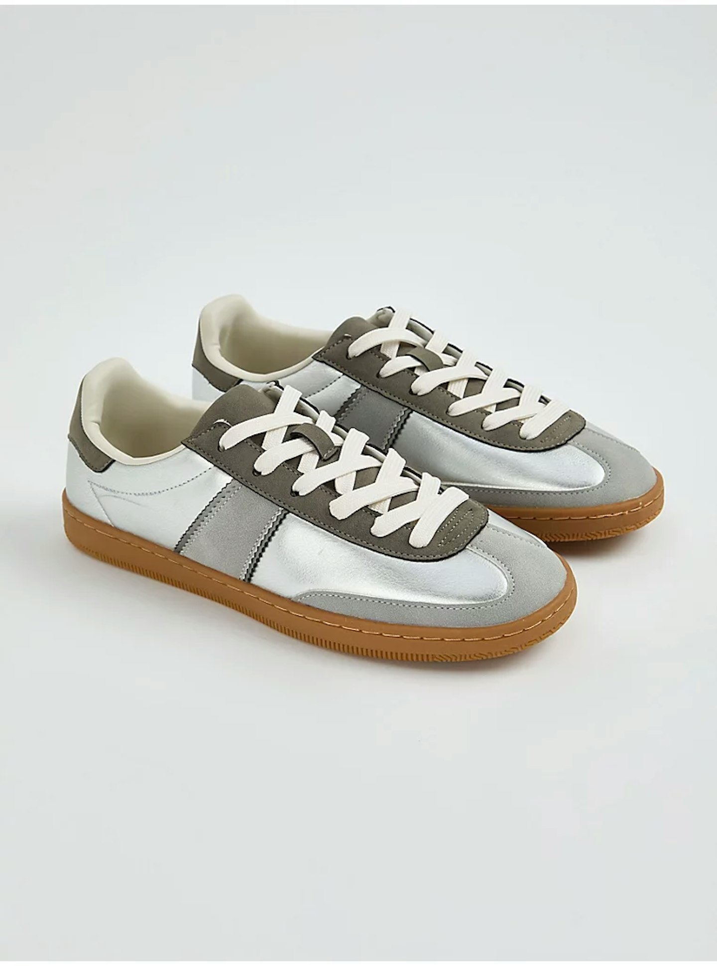 George at Asda silver side stripe slim retro trainers