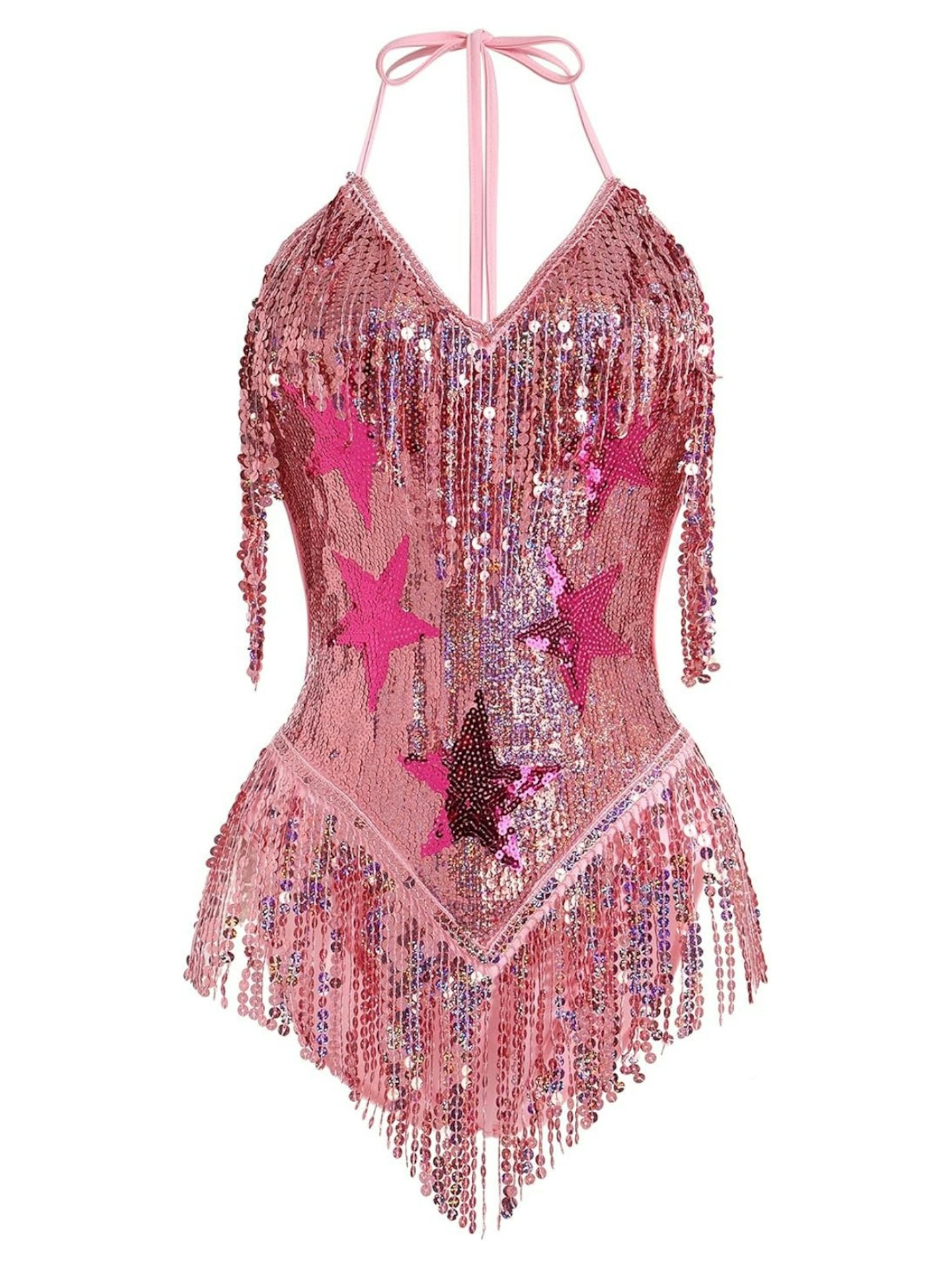 Amazon Glitter Fringe Star Bodsuit