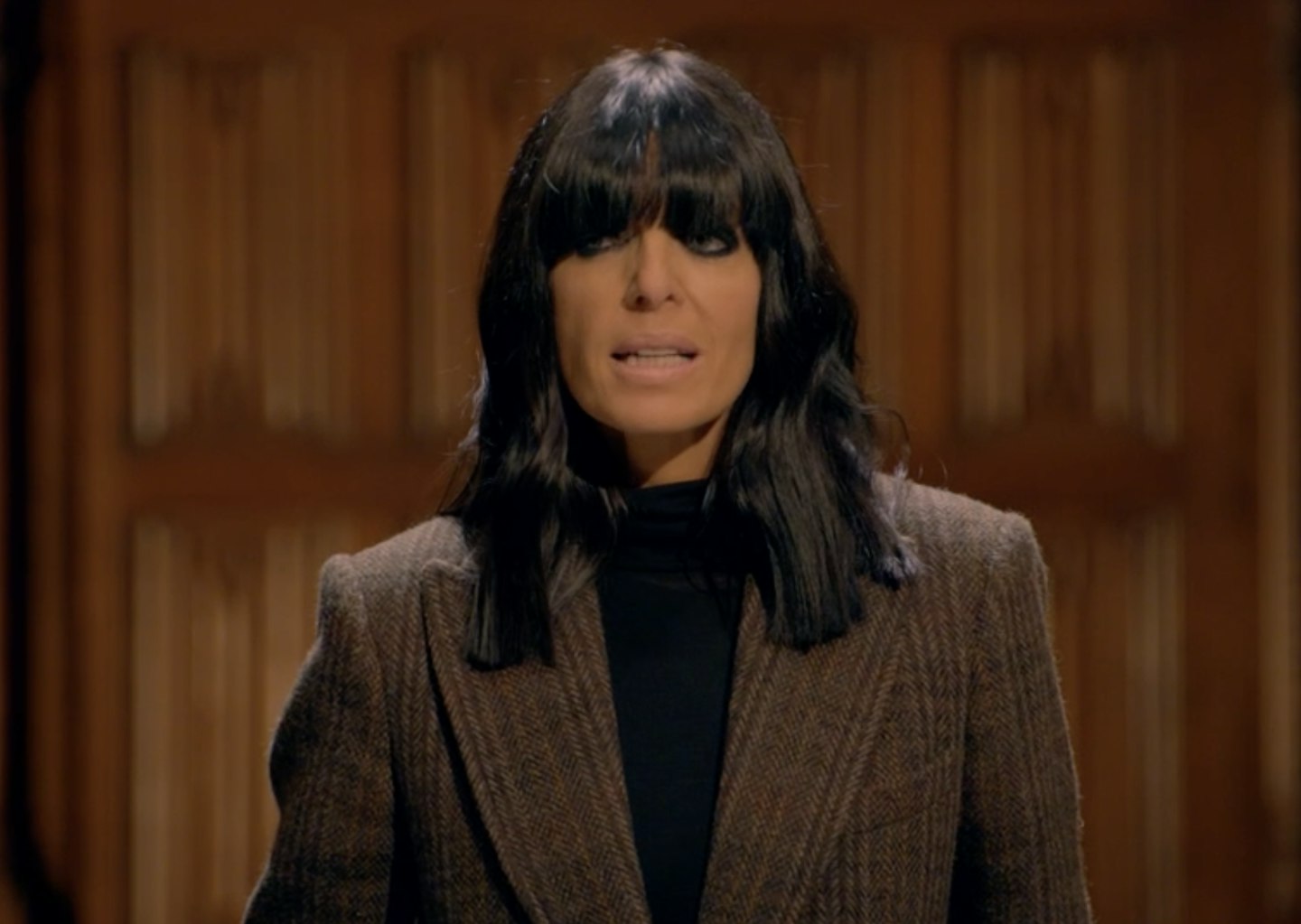 Claudia Winkleman on The Traitors