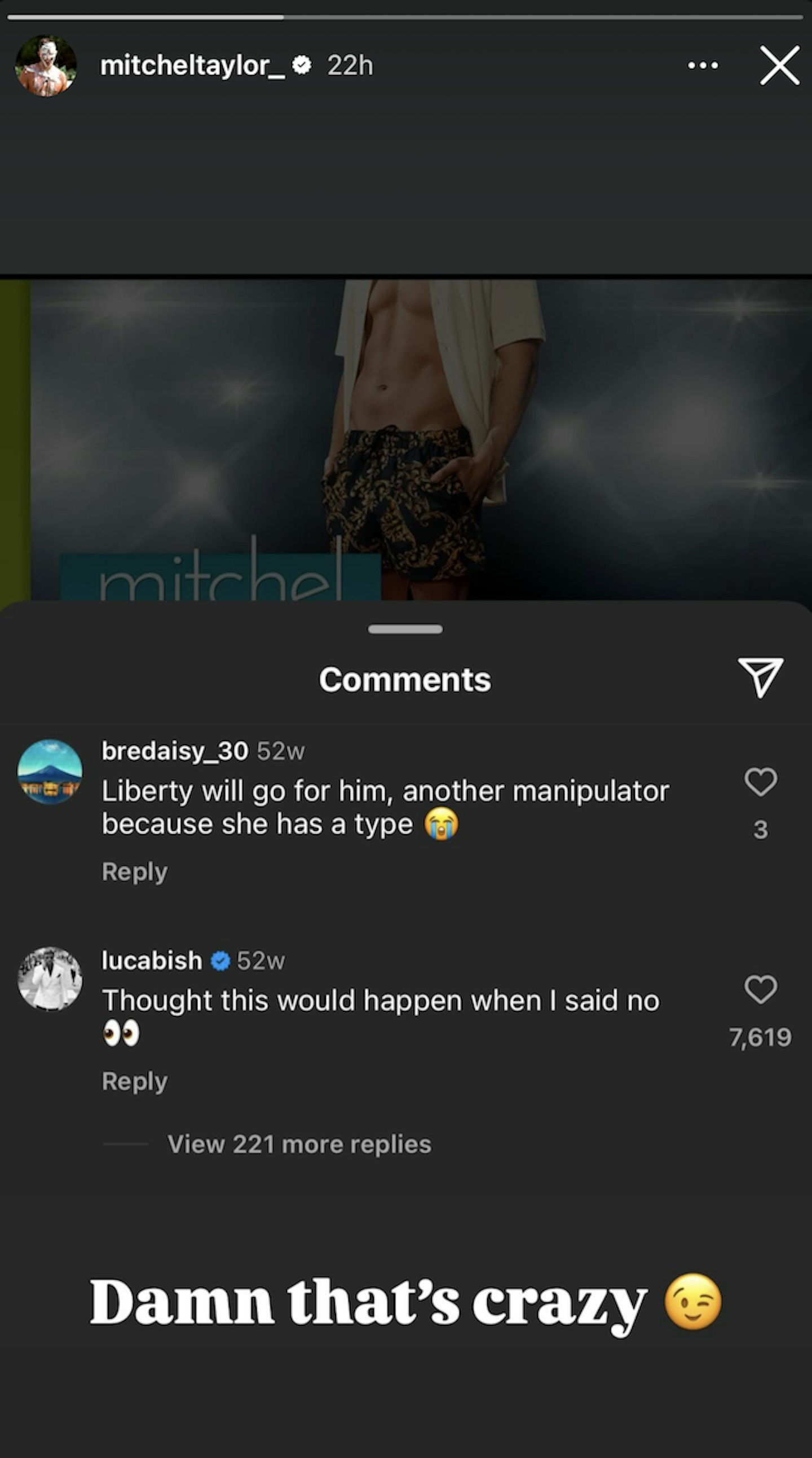 luca x mitch Instagram conversation