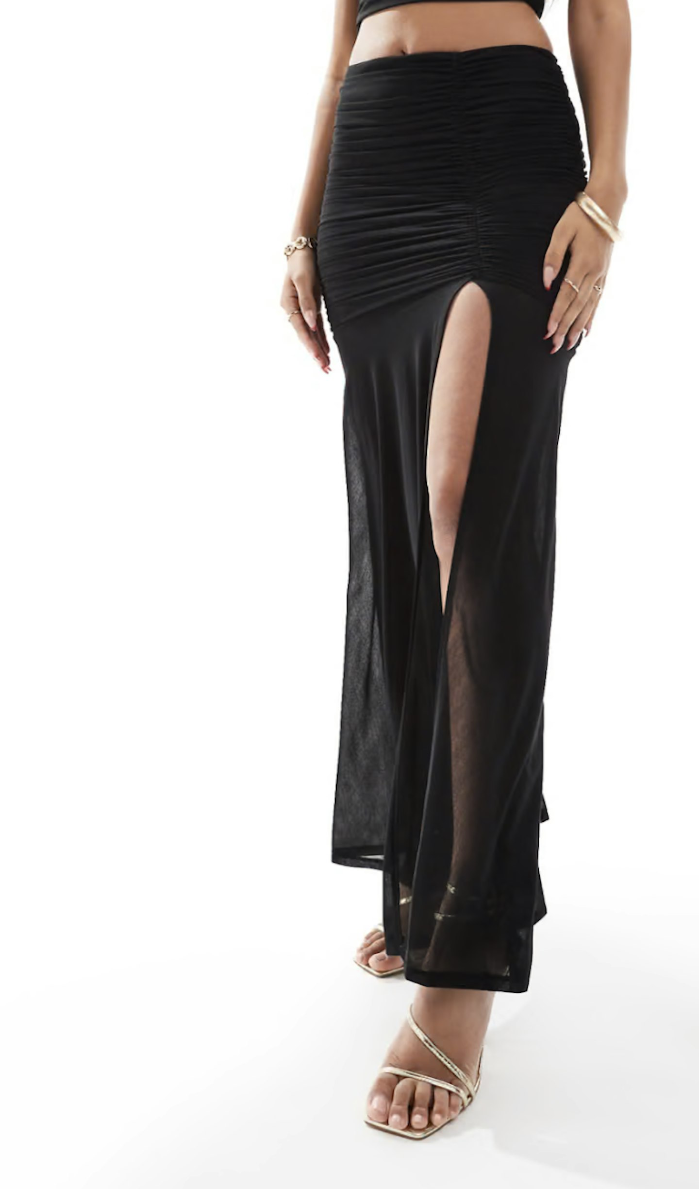 Mesh maxi skirt