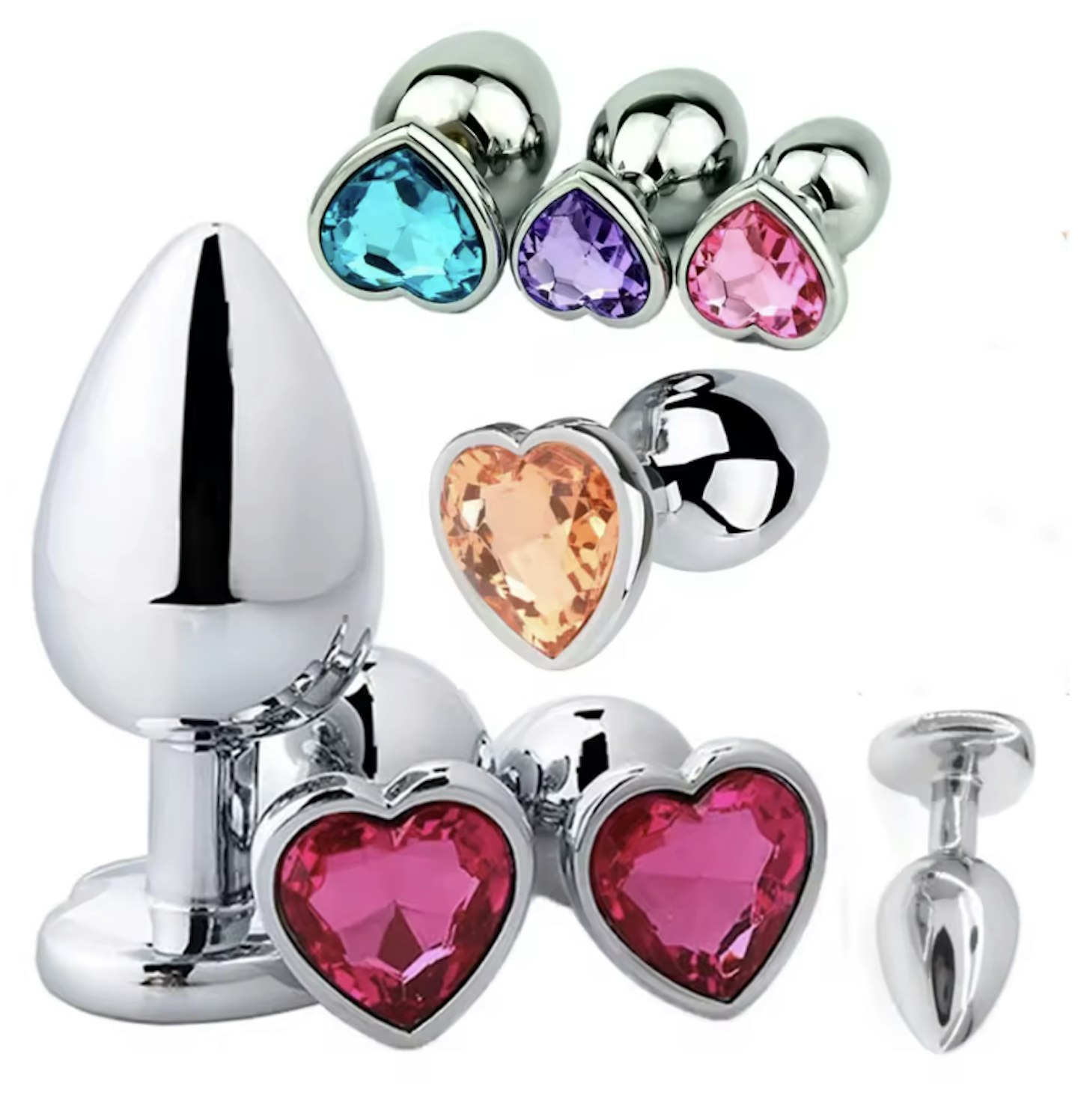 Stainless steel crystal butt plug