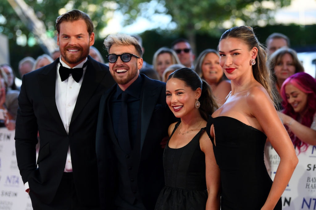 Sam Thompson with sister Louise, her husband Ryan and his ex-girlfriend Zara McDermott