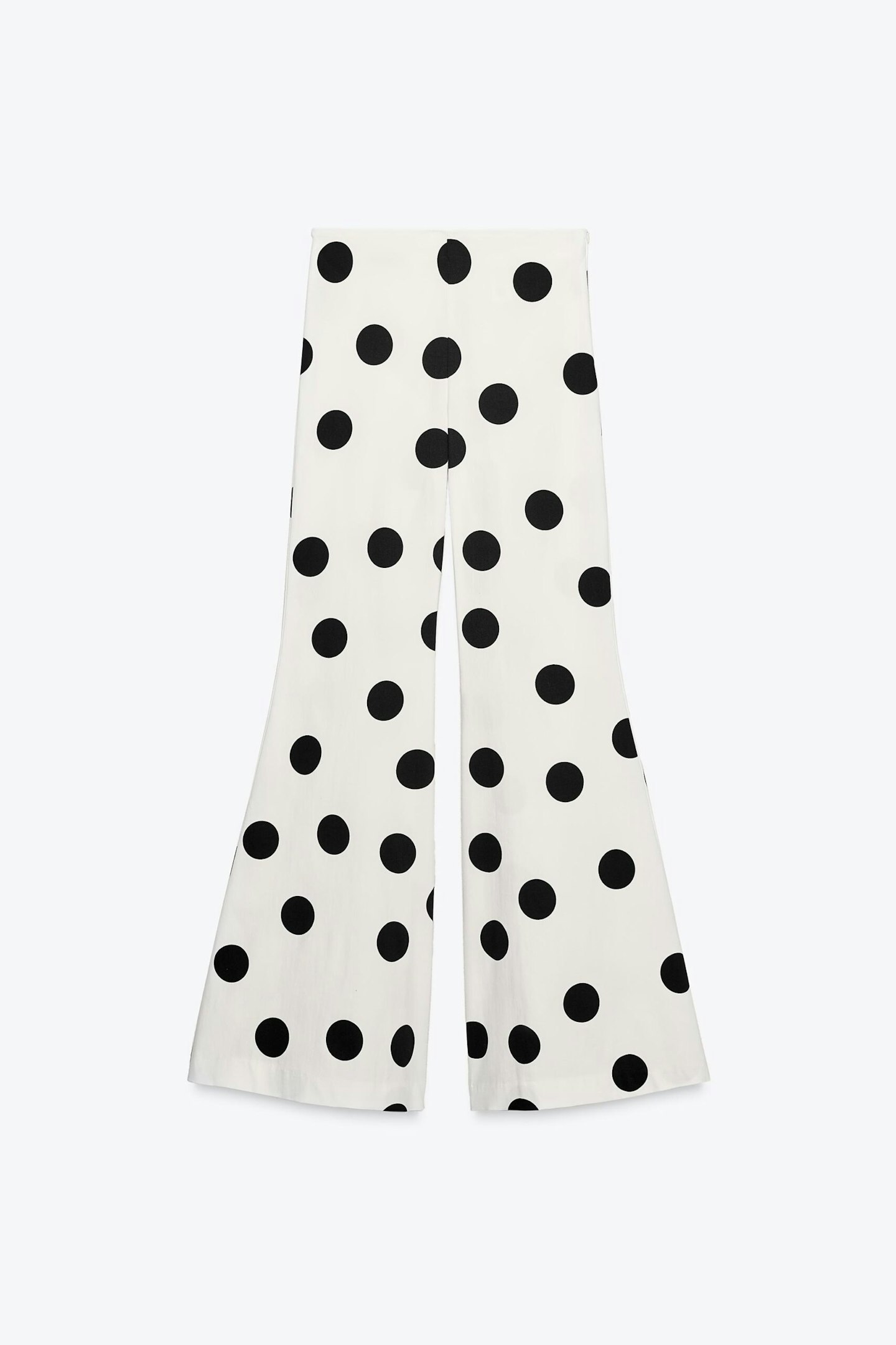 Zara Polka Dot Flare High-Waist Trousers
