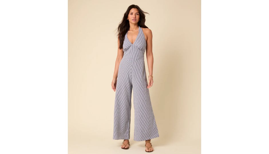 Woven Jumpsuit-Gingham main image 1