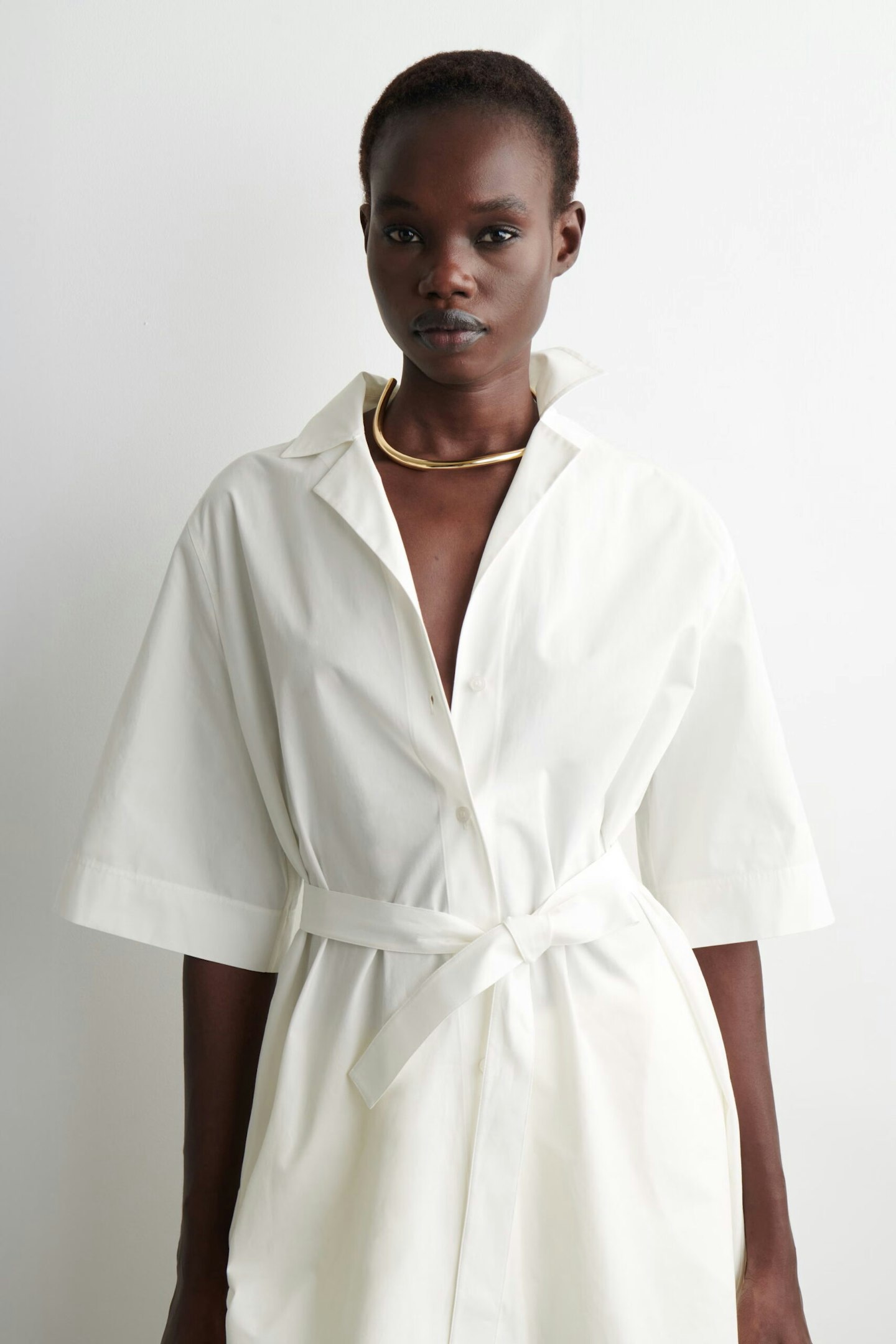 cos white summer shirt dress