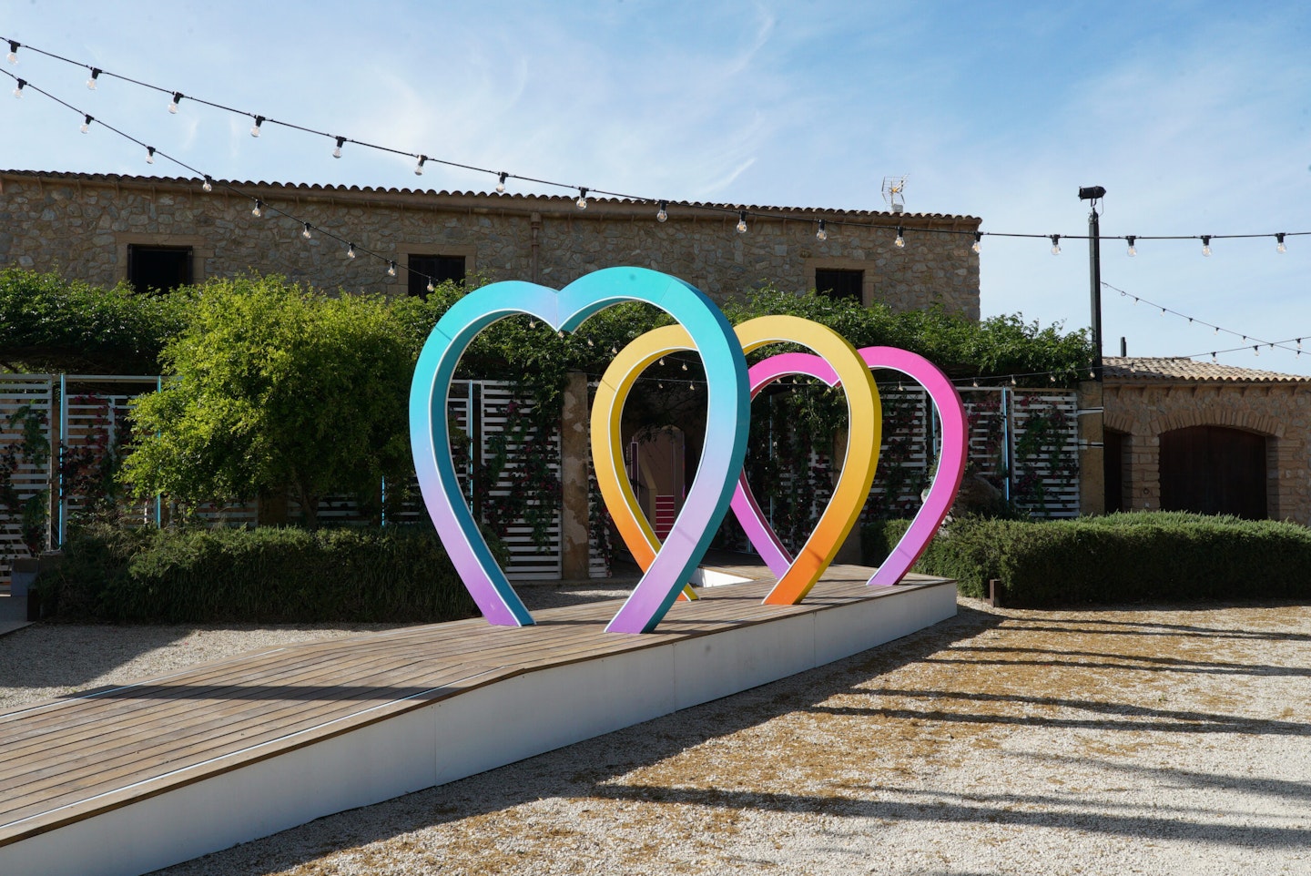 Outside of the Love Island villa