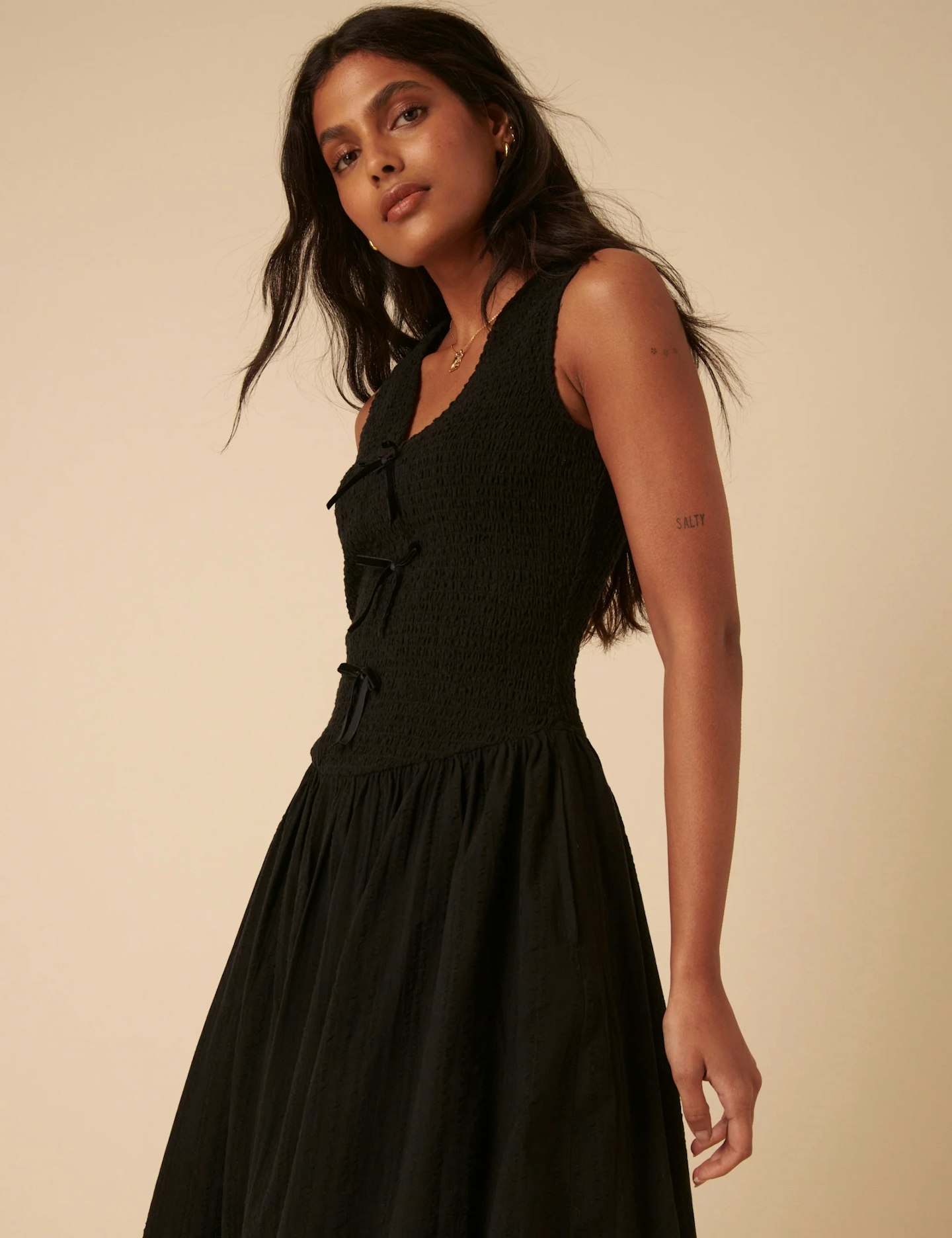 Model wearing Nobody's Child Luisa dress
