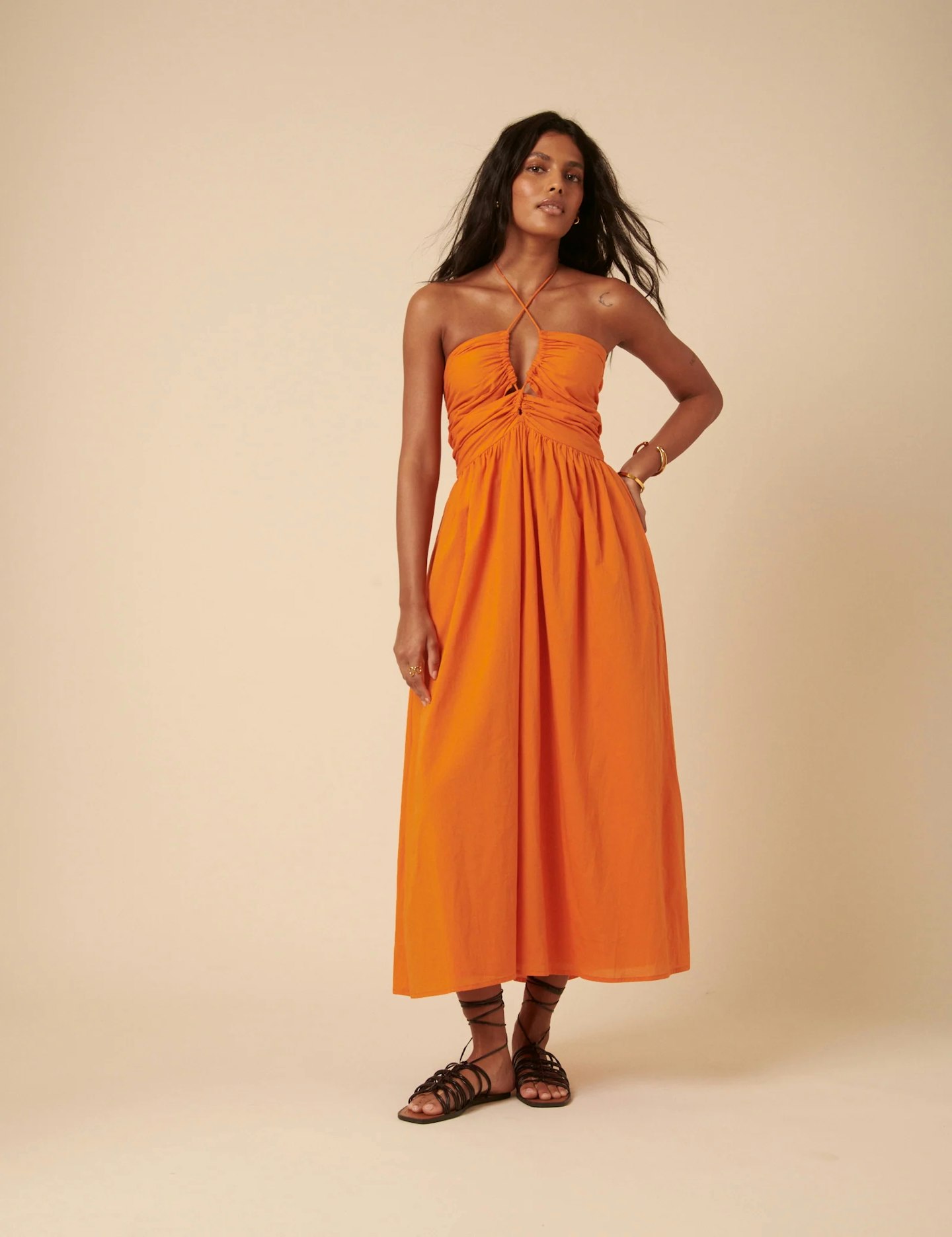 orange midi dress nobody's child