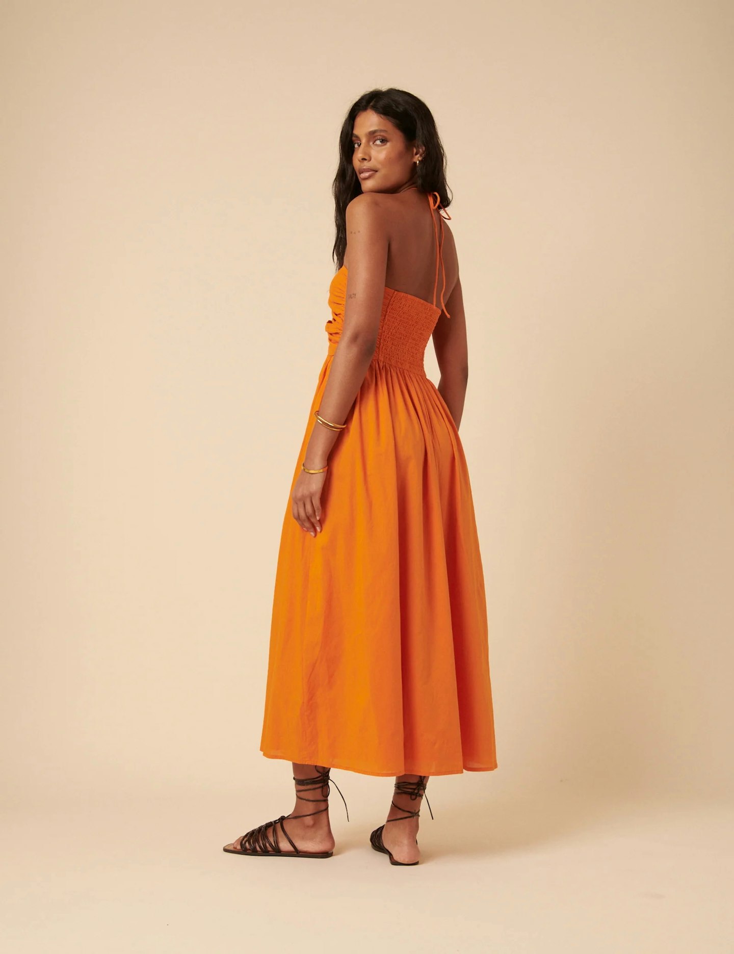 orange midi dress nobody's child
