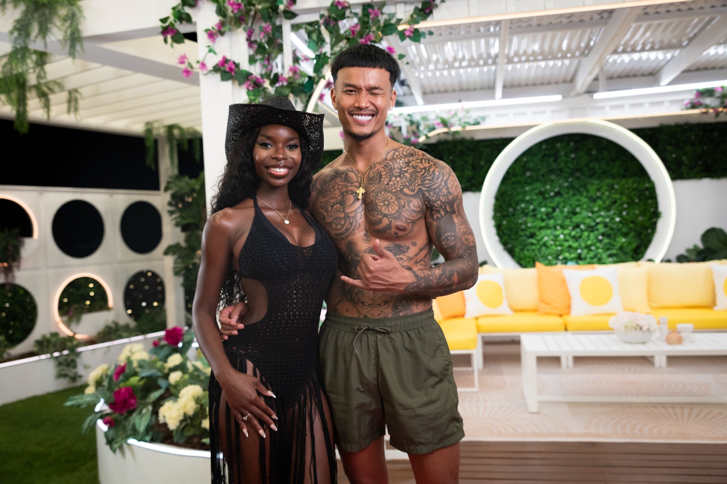 Olandria Carthen and Zak Srakaew on Love Island USA