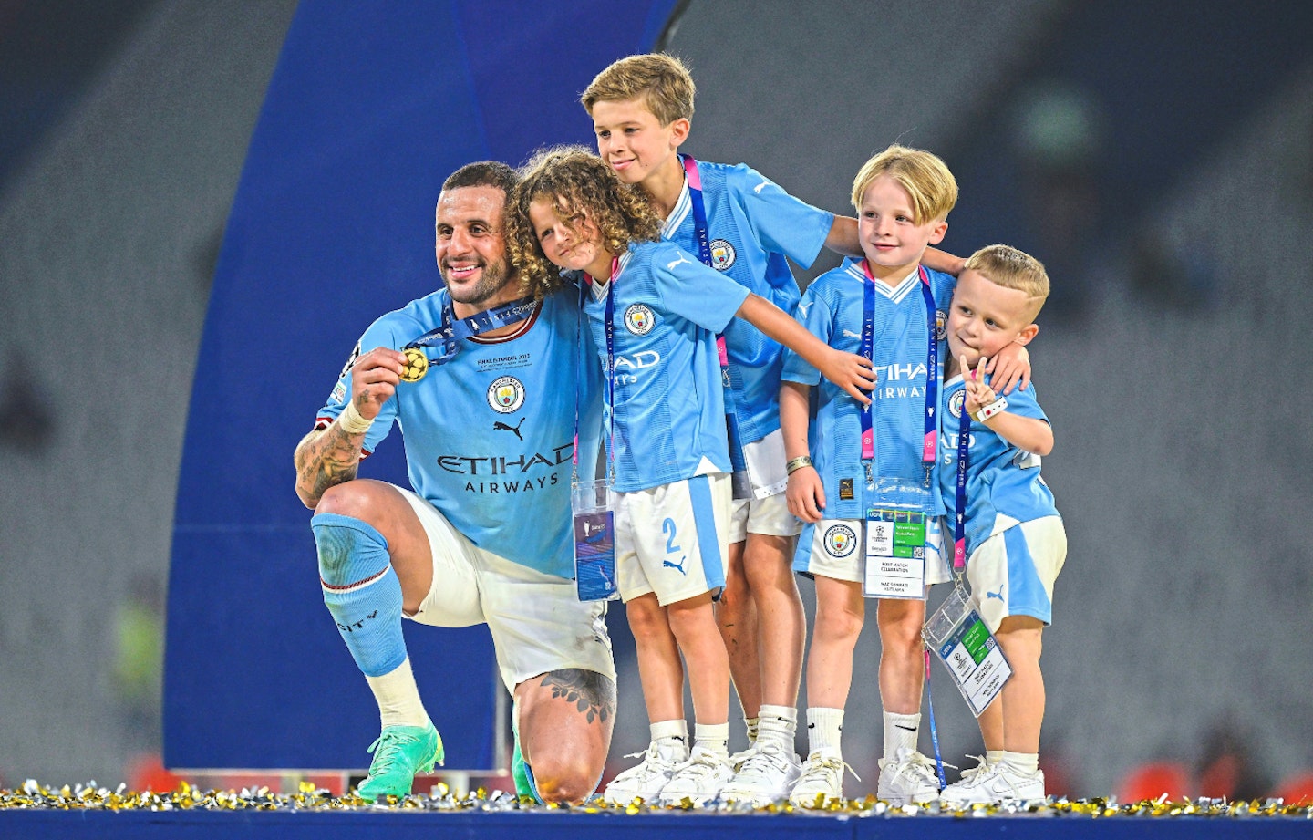 Kyle Walker and his sons