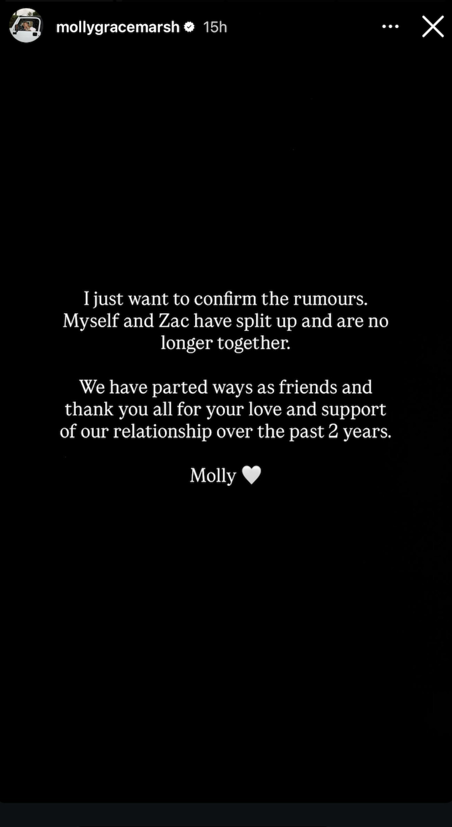 molly marsh split statement