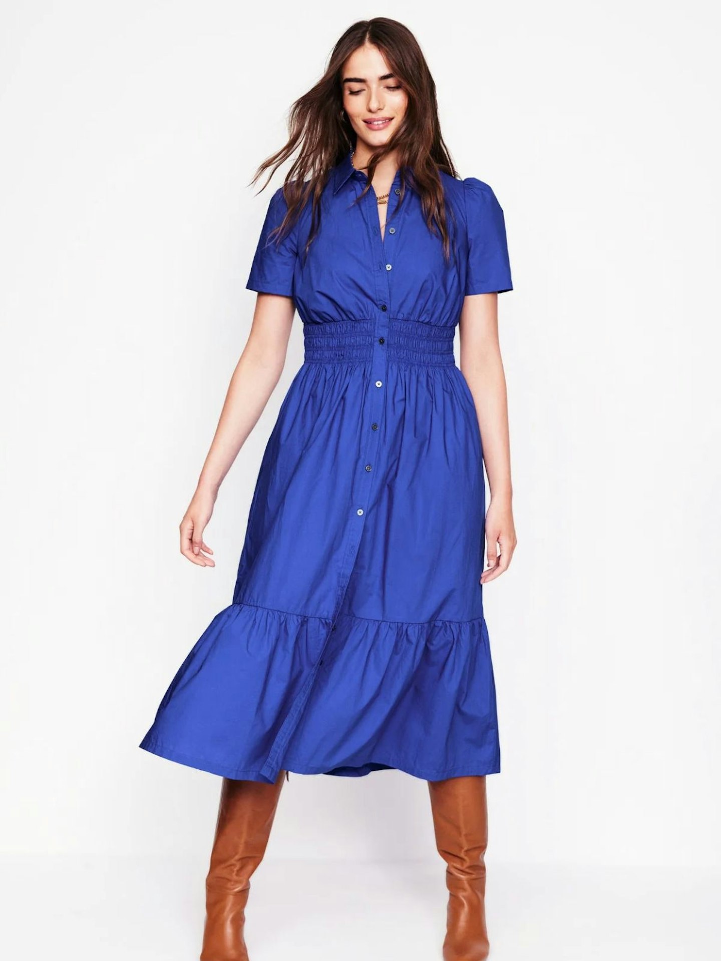 Boden blue smocked dress