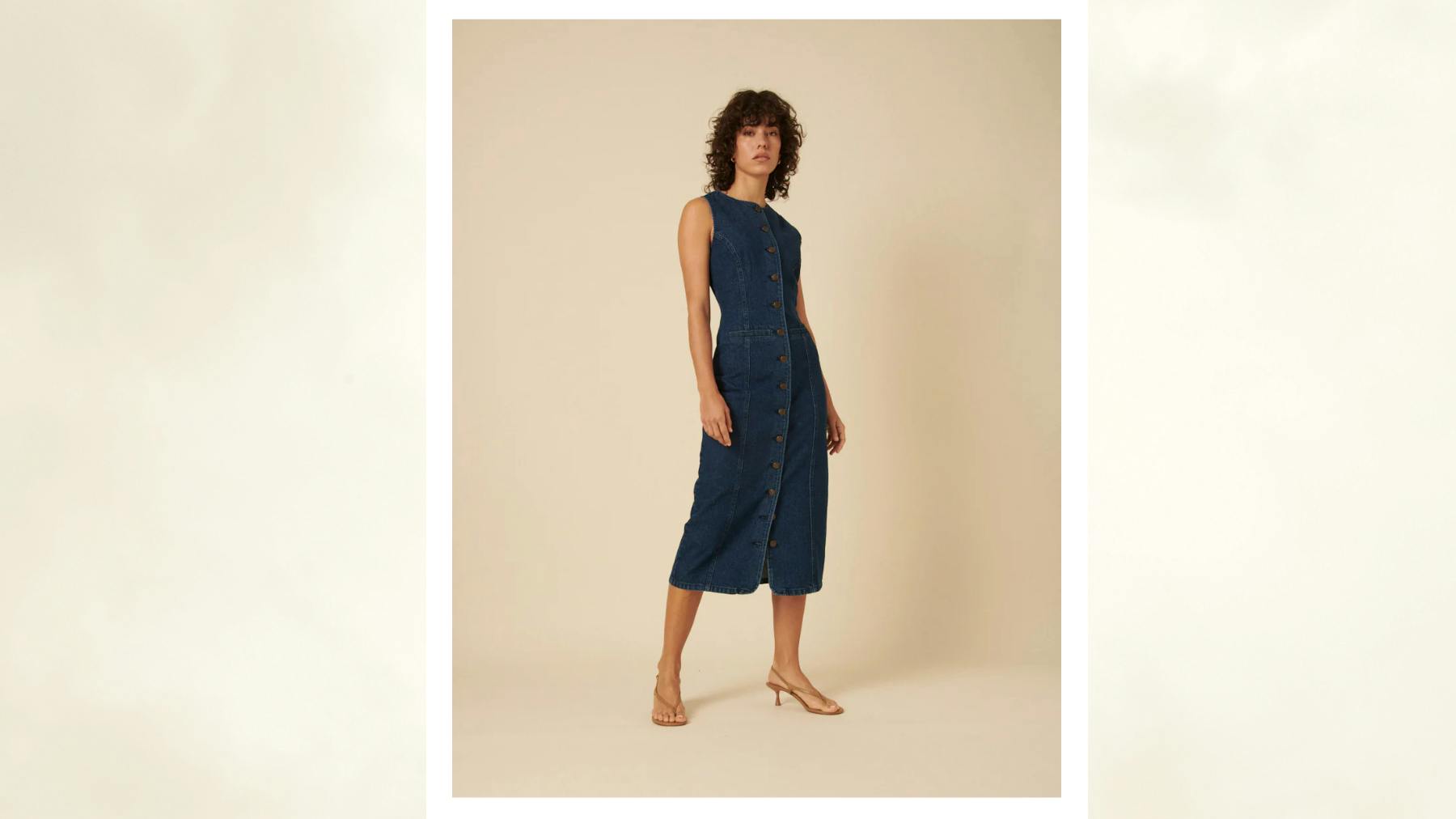 naked wardrobe denim dress NAKED WARDROBE , Brown Denim Dress, Excellent