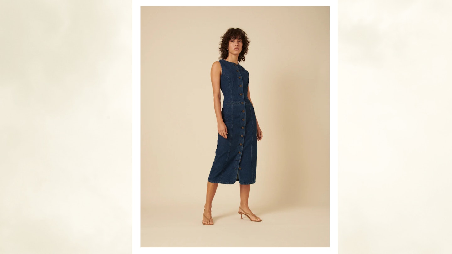 naked wardrobe denim dress NAKED WARDROBE , Brown Denim Dress, Excellent