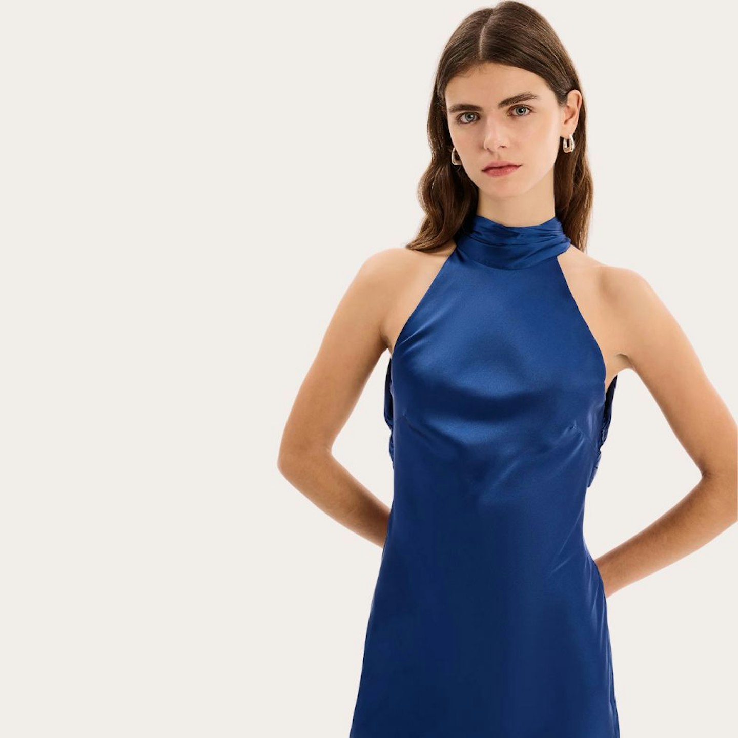 Seychelles Drape Back Detail Dress in Navy