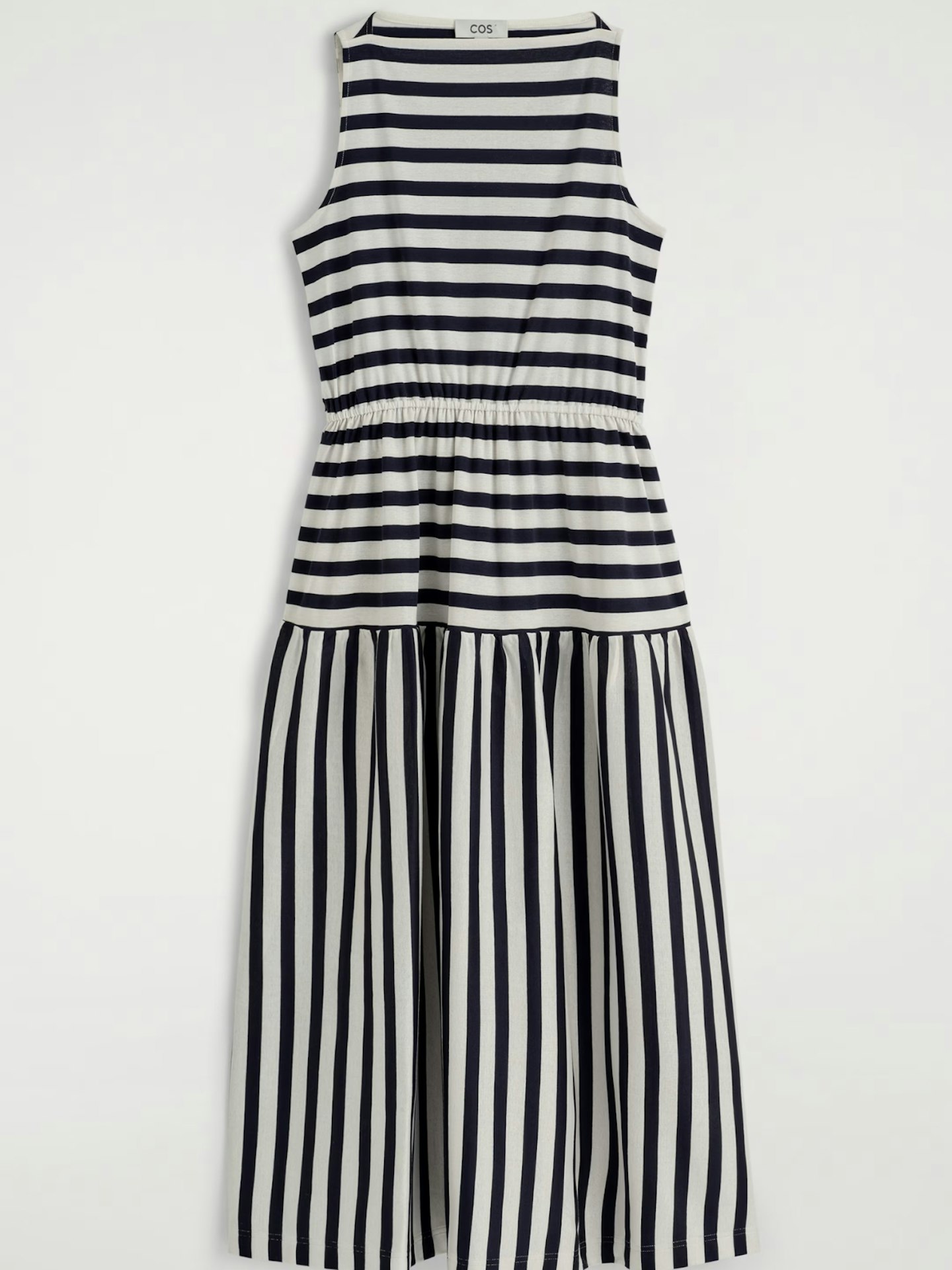 SHOP: COS Boat-Neck Gathered Midi Dress