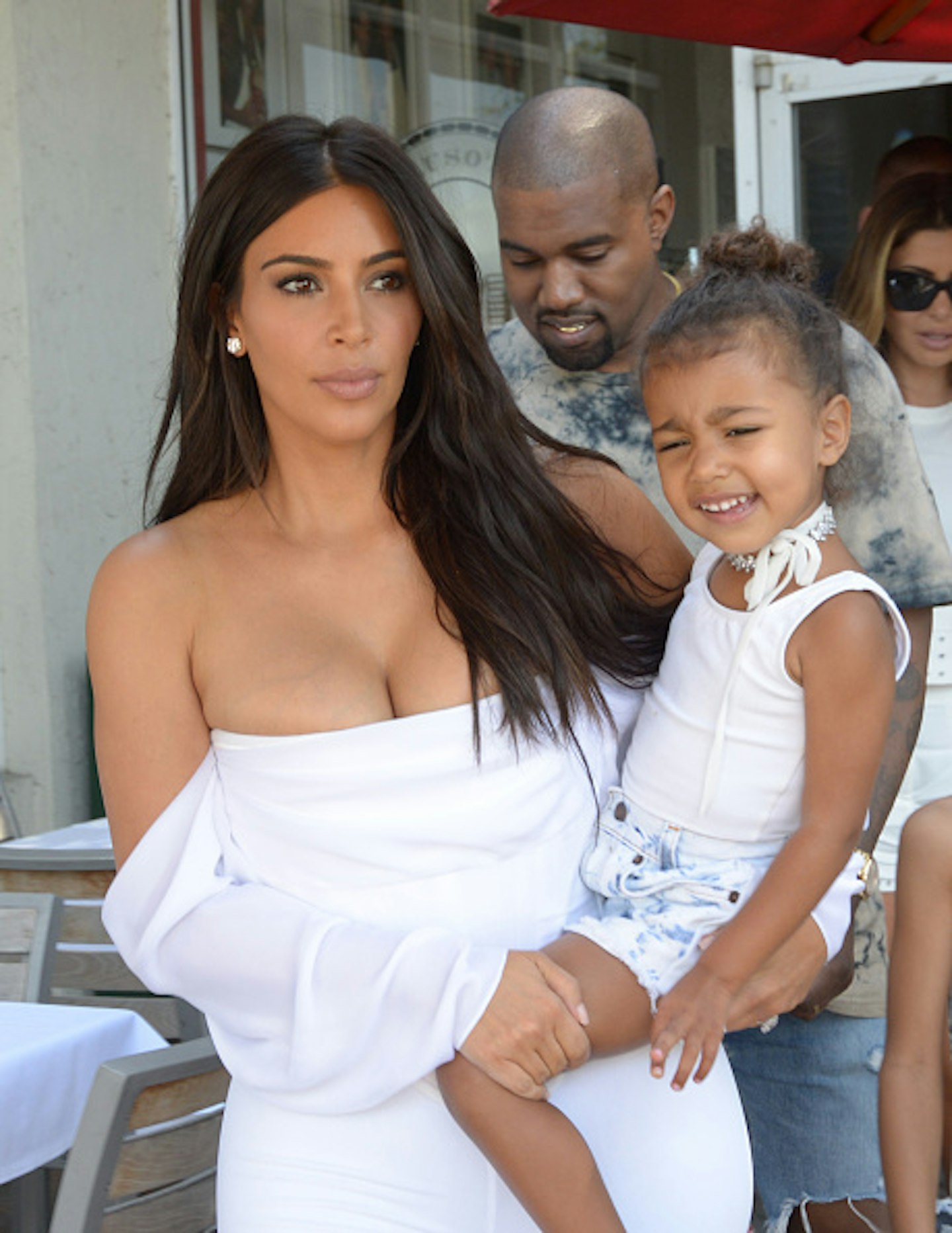 kim kardashian, kanye west and north west