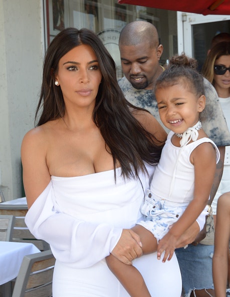 kim kardashian, kanye west and north west