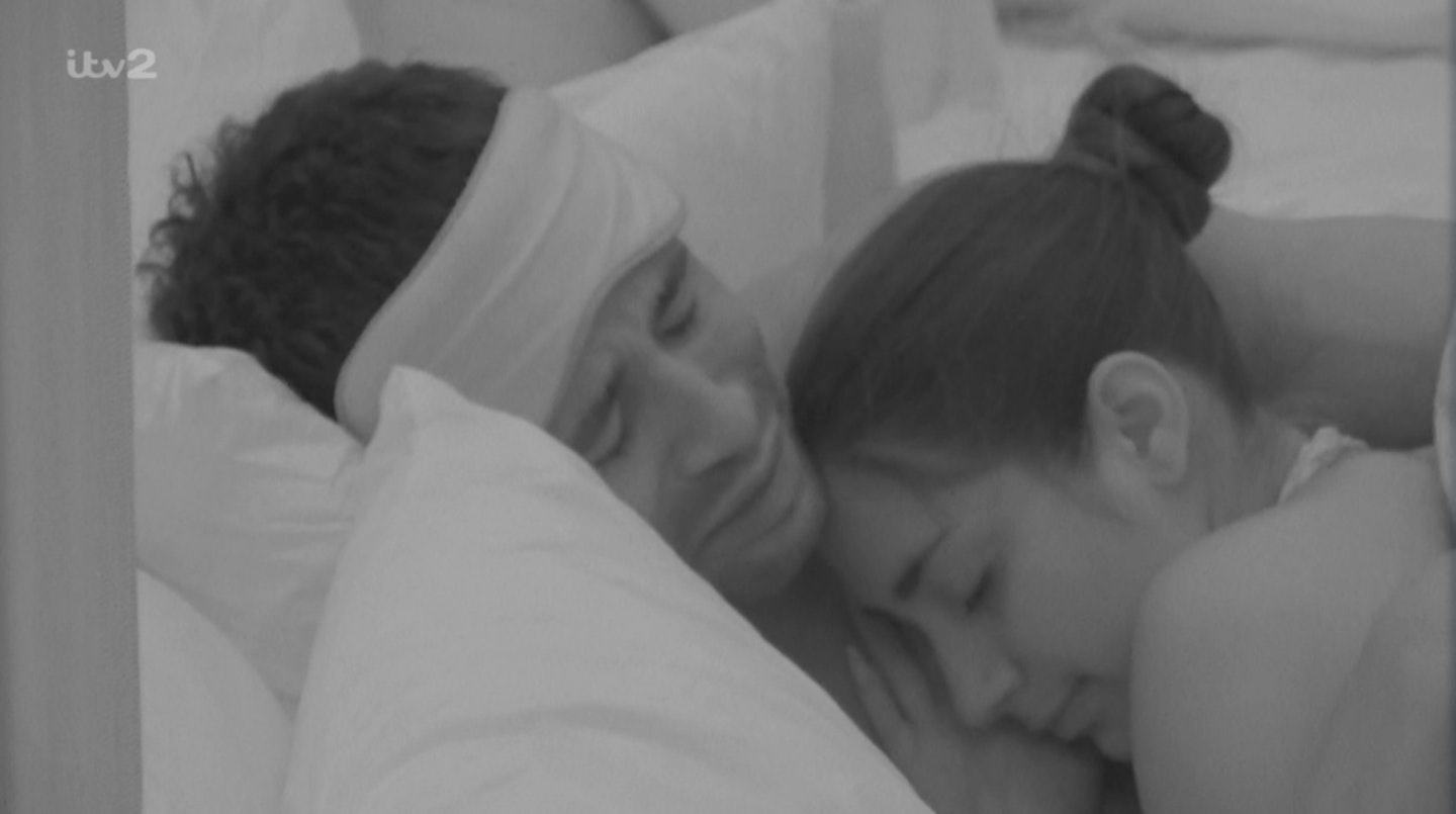 Love Island's Conor and Shakira crying in bed