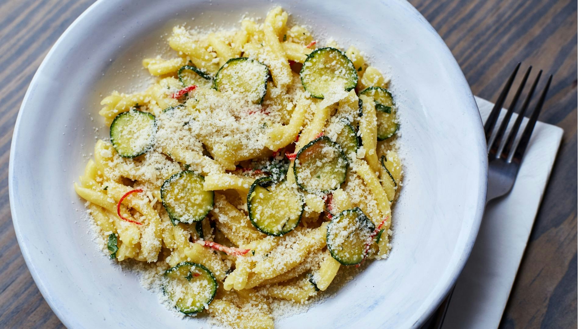 pasta and courgette