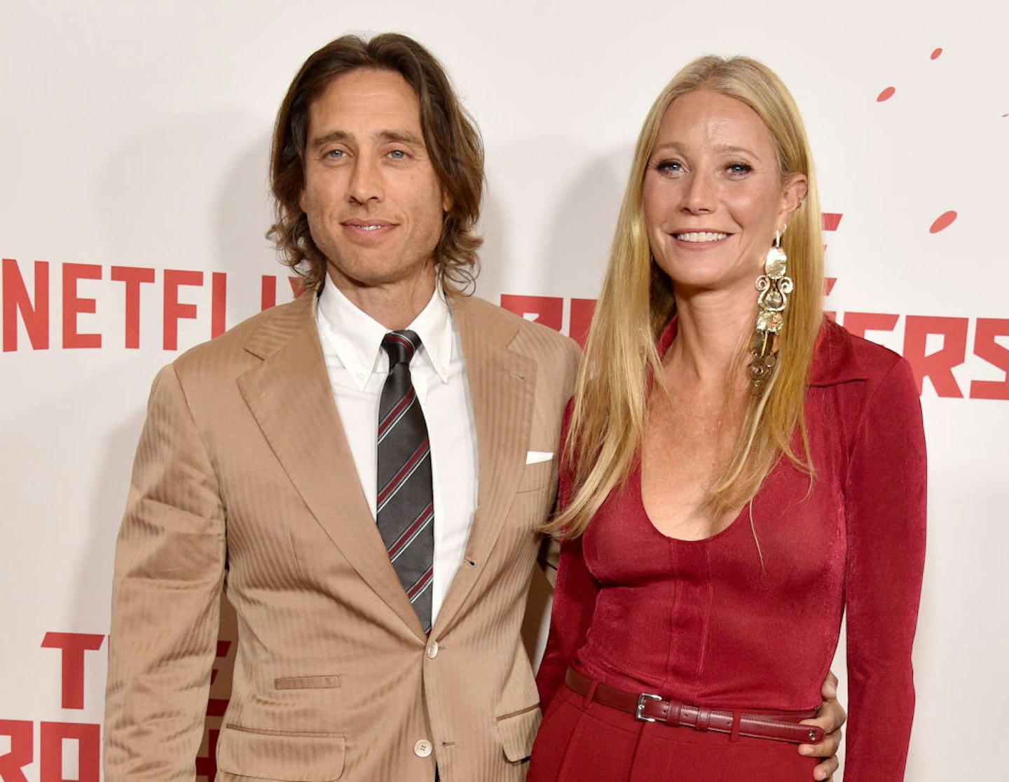 Brad Falchuk and Gwyneth Paltrow attend the Los Angeles Premiere Of Netflix's "The Brothers Sun" at Netflix Tudum Theater
