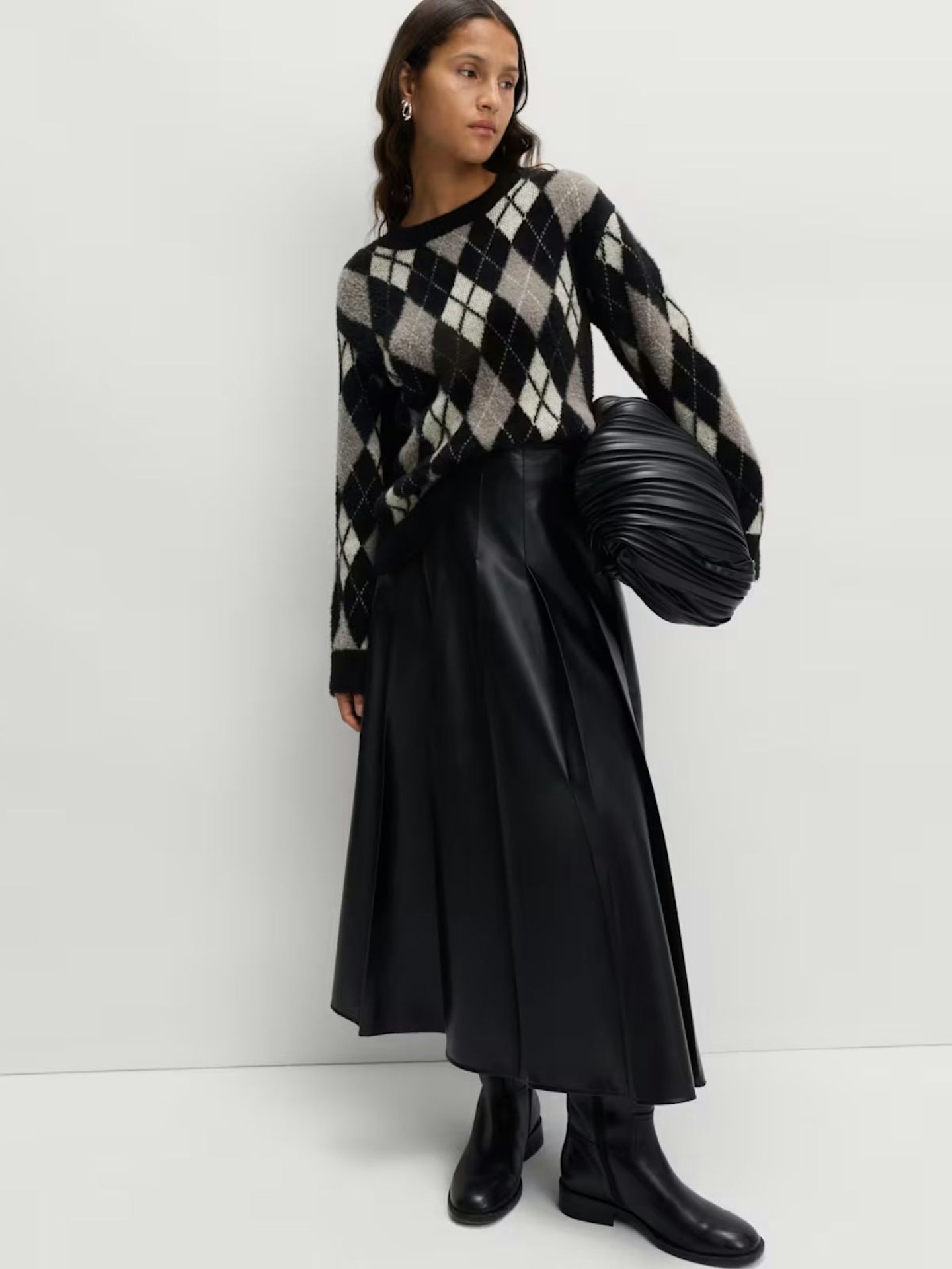 M&S Argyle Crew Neck Jumper
