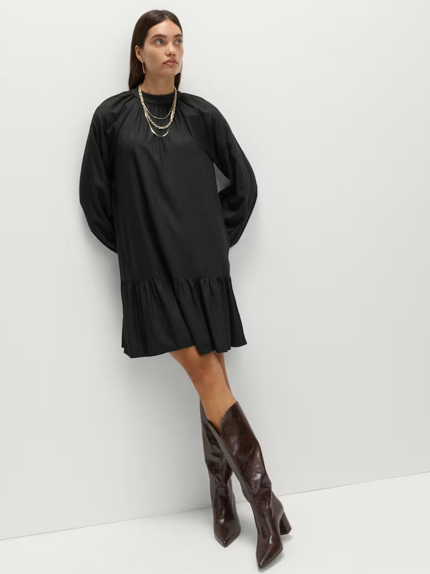 M&S Collection Funnel Neck Mini Smock Dress