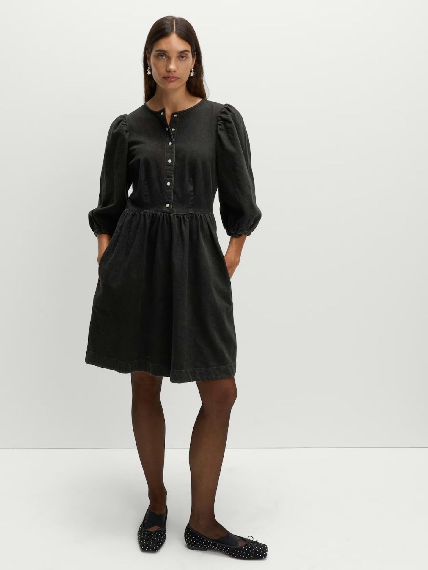 M&S Collection Pure Cotton Denim Mini Waisted Dress