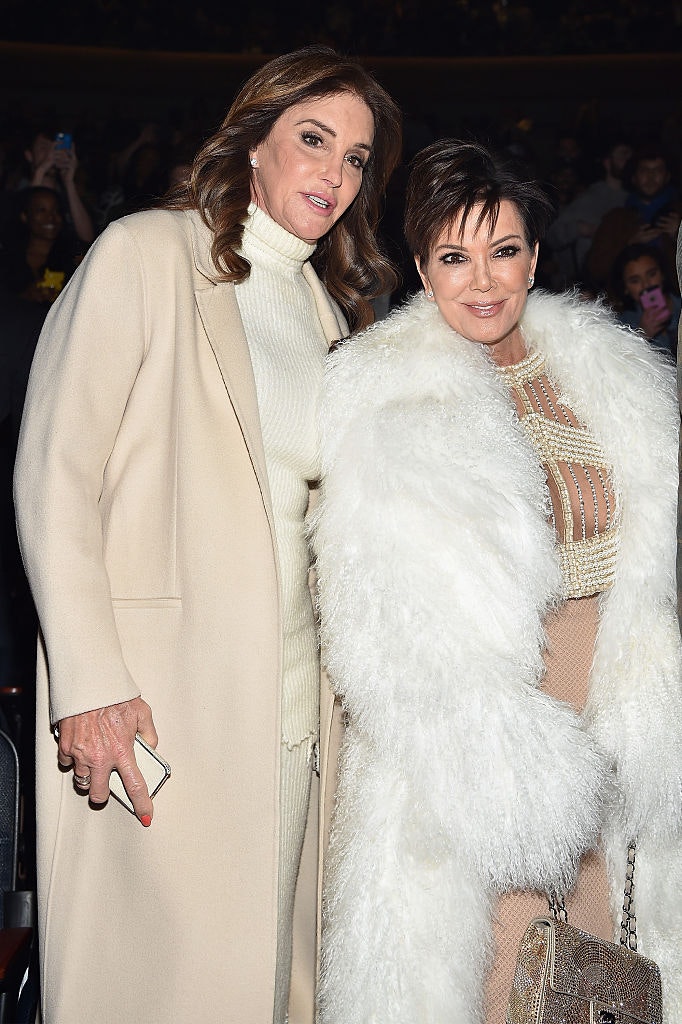 Caitlyn Jenner (L) and Kris Jenner attend Kanye West Yeezy Season 3