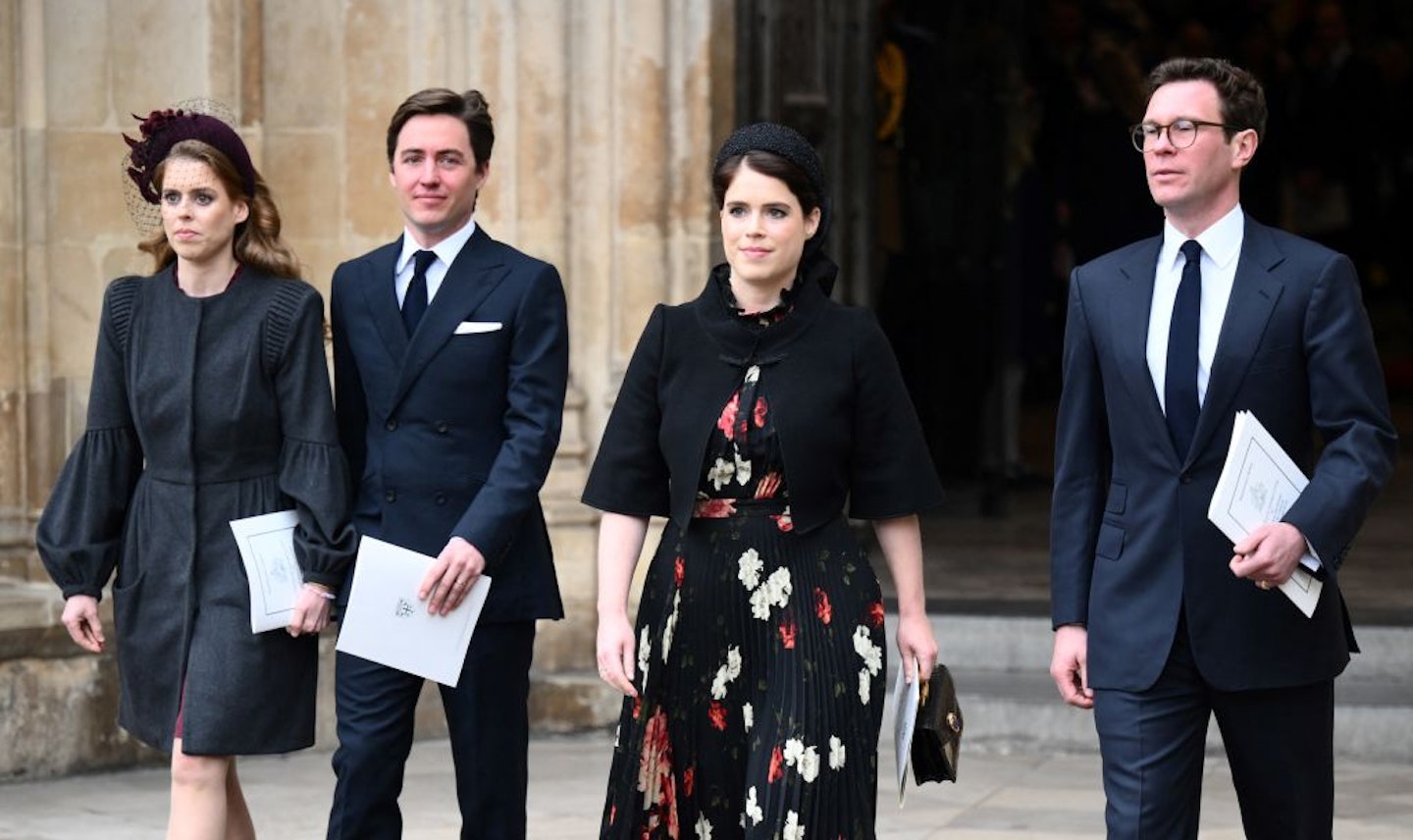 Beatrice and Eugenie with husbands