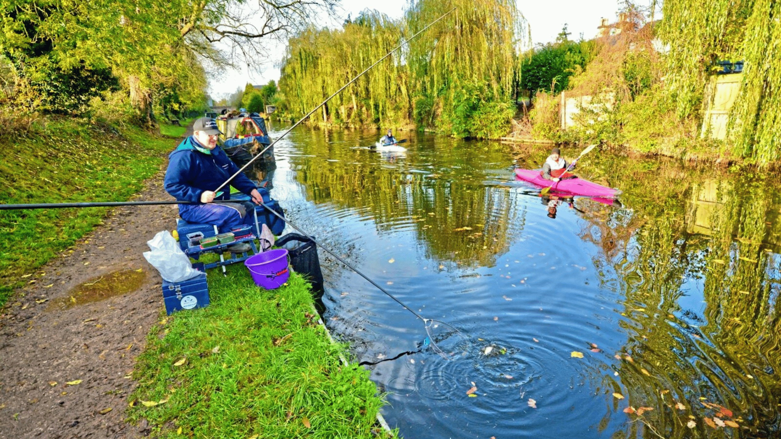 Darren fishing in the canal